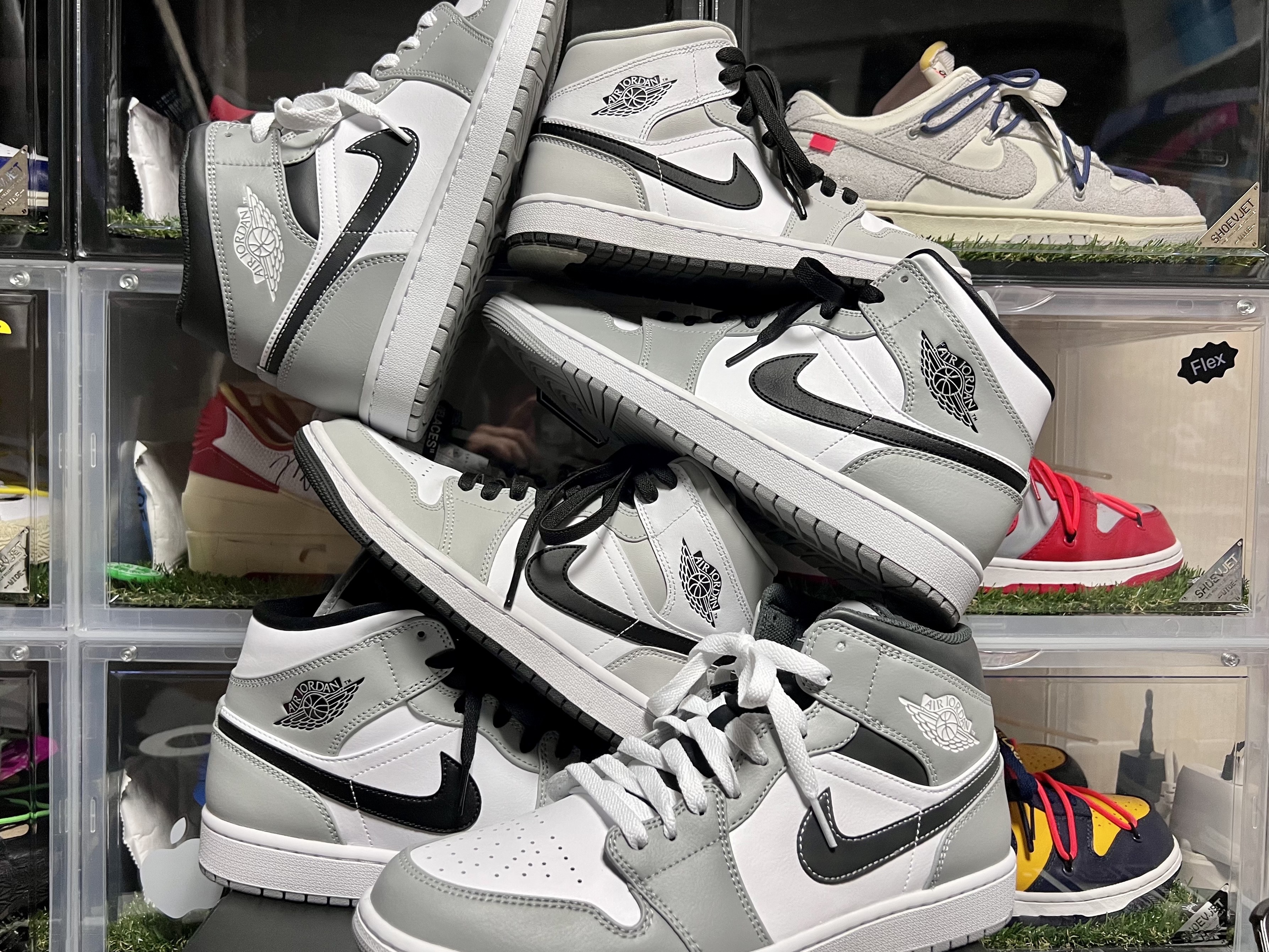 Jordan 1 Mid Light Smoke Grey, (W) Jordan 1 Mid Grey Fog 착용 스타일