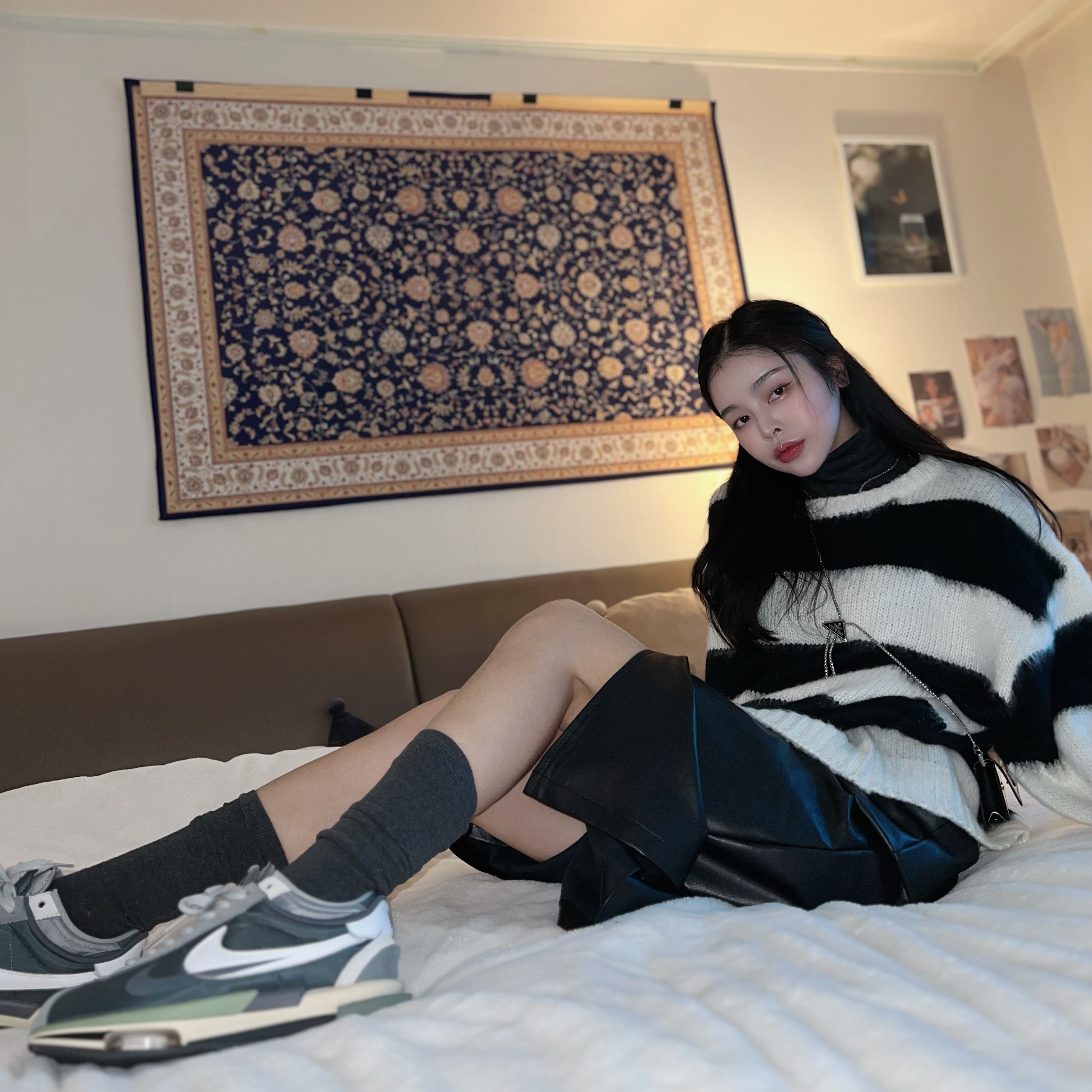 Nike x Sacai Zoom Cortez SP Iron Grey 착용 스타일 - 1