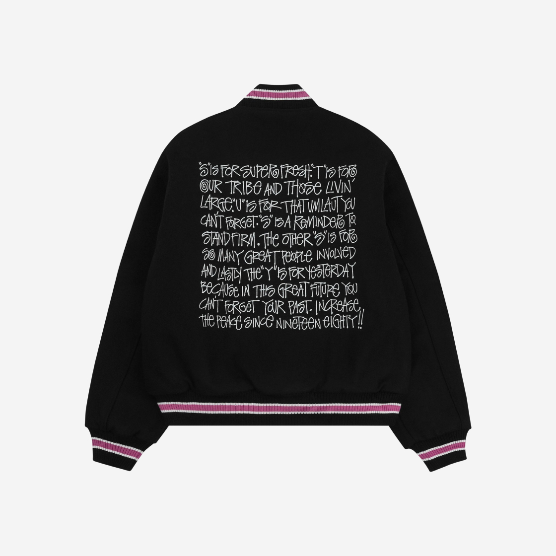 스투시 S 토크 멜튼 바시티 자켓 블랙 | Stussy | KREAM