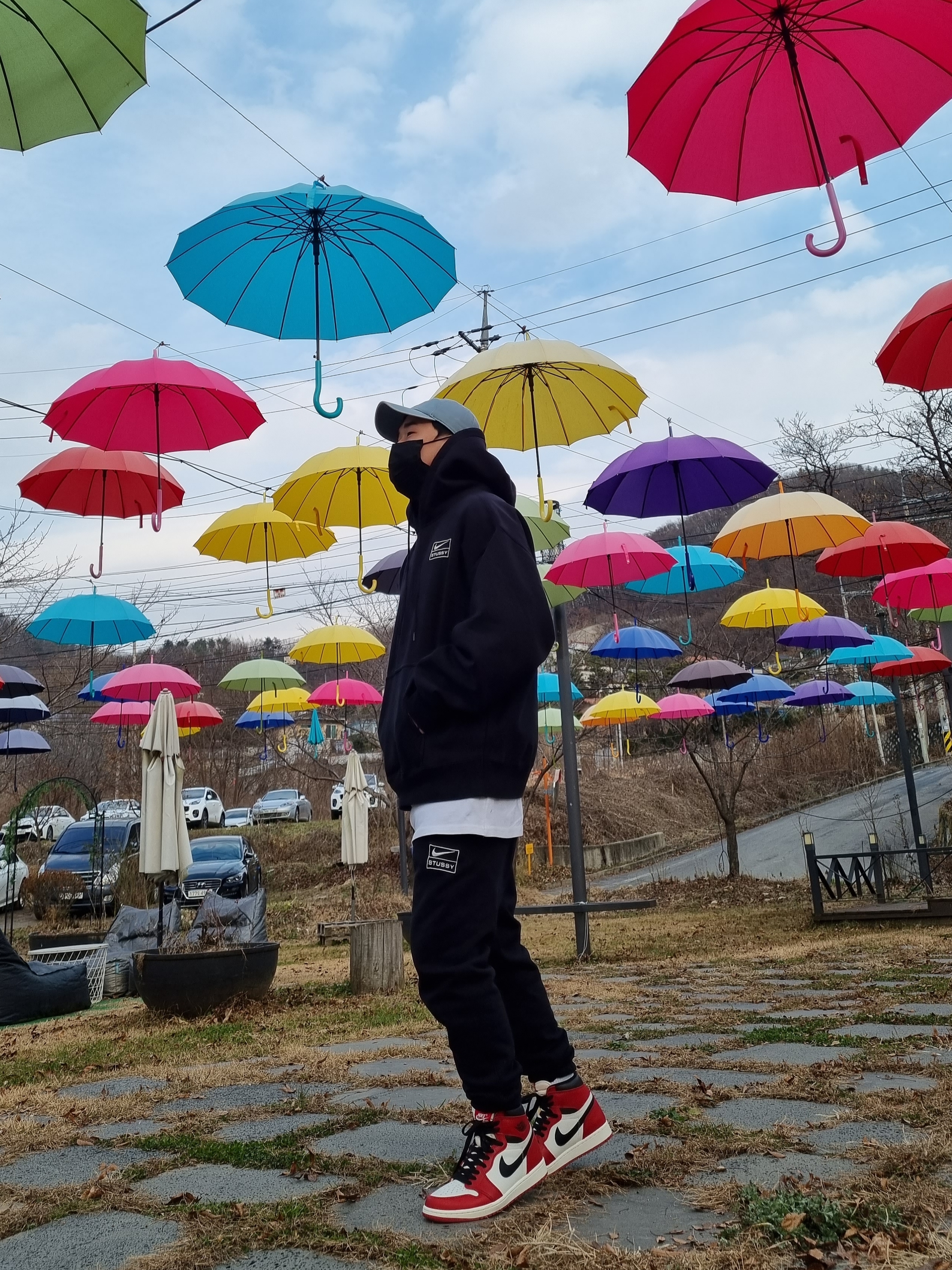 Nike x Stussy NRG RA Washed Pullover Hoodie Black (DN4028-010), Nike x Stussy NRG RA Washed Fleece Pants Black (DN4030-010) 착용 스타일