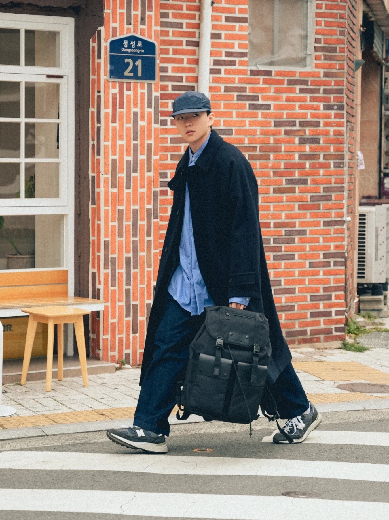 New Balance 992 Made in USA Navy 착용 스타일 - 2