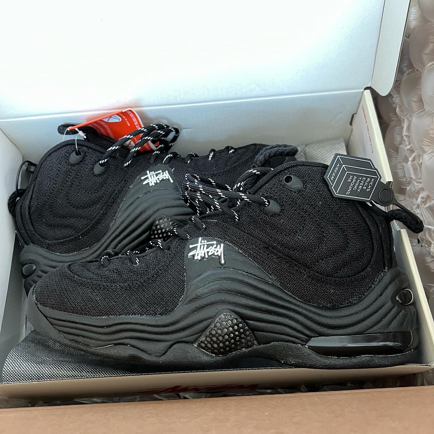 Nike x Stussy Air Penny II Black 착용 스타일 - 1