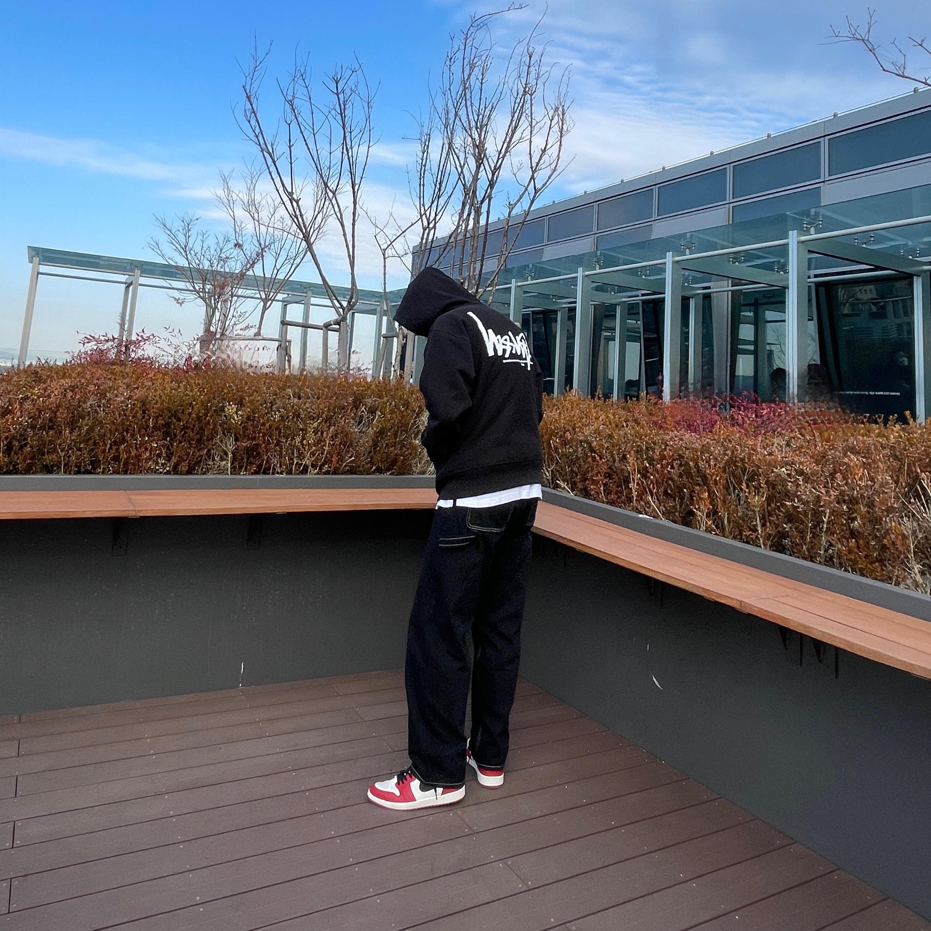 Jordan 1 Retro High OG Chicago 2022, Stussy Flipped Zip Hoodie Black 착용 스타일