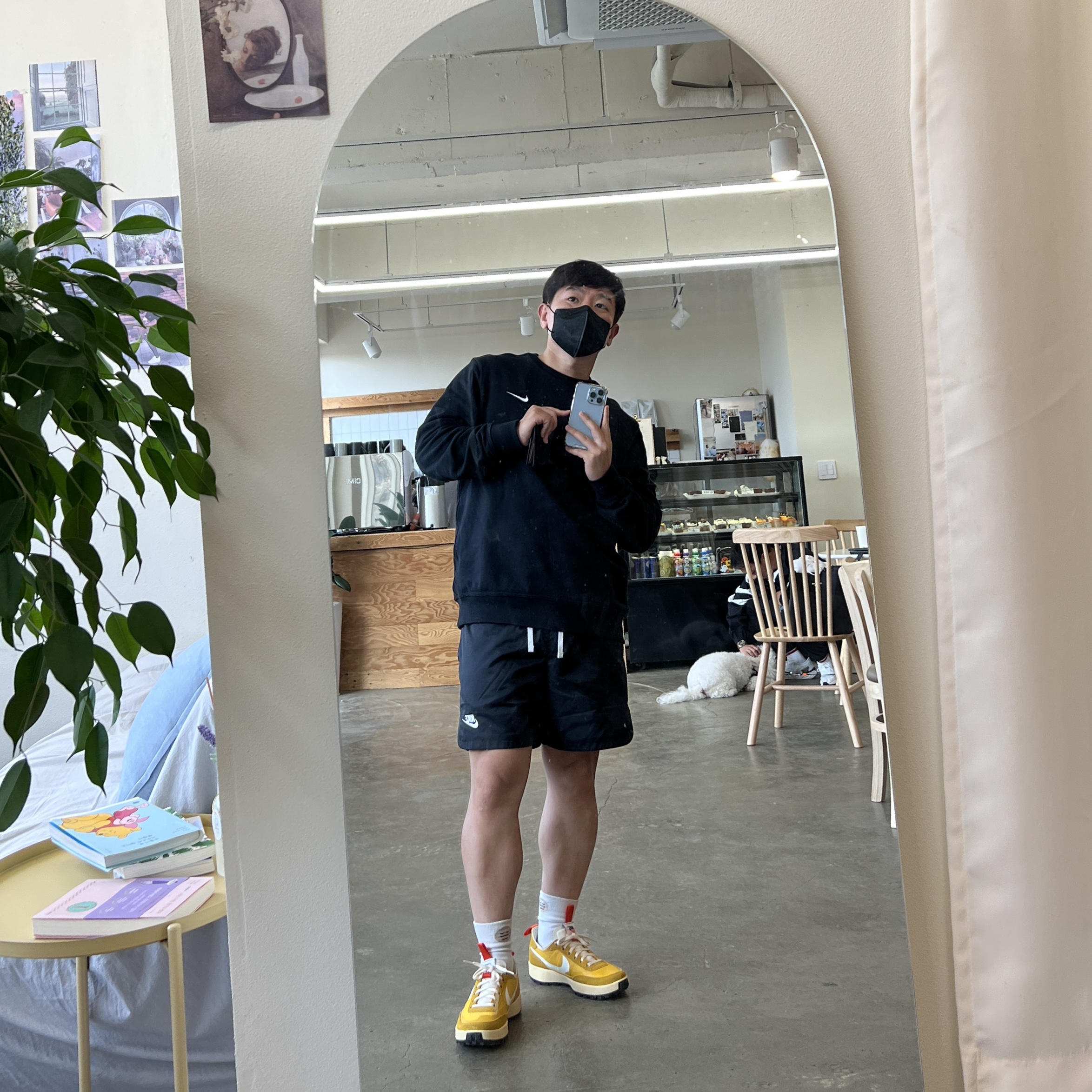 Nike x Tom Sachs General Purpose Shoe Archive, Nike NRG Solo Swoosh Crew Fleece Black White - US/EU 착용 스타일