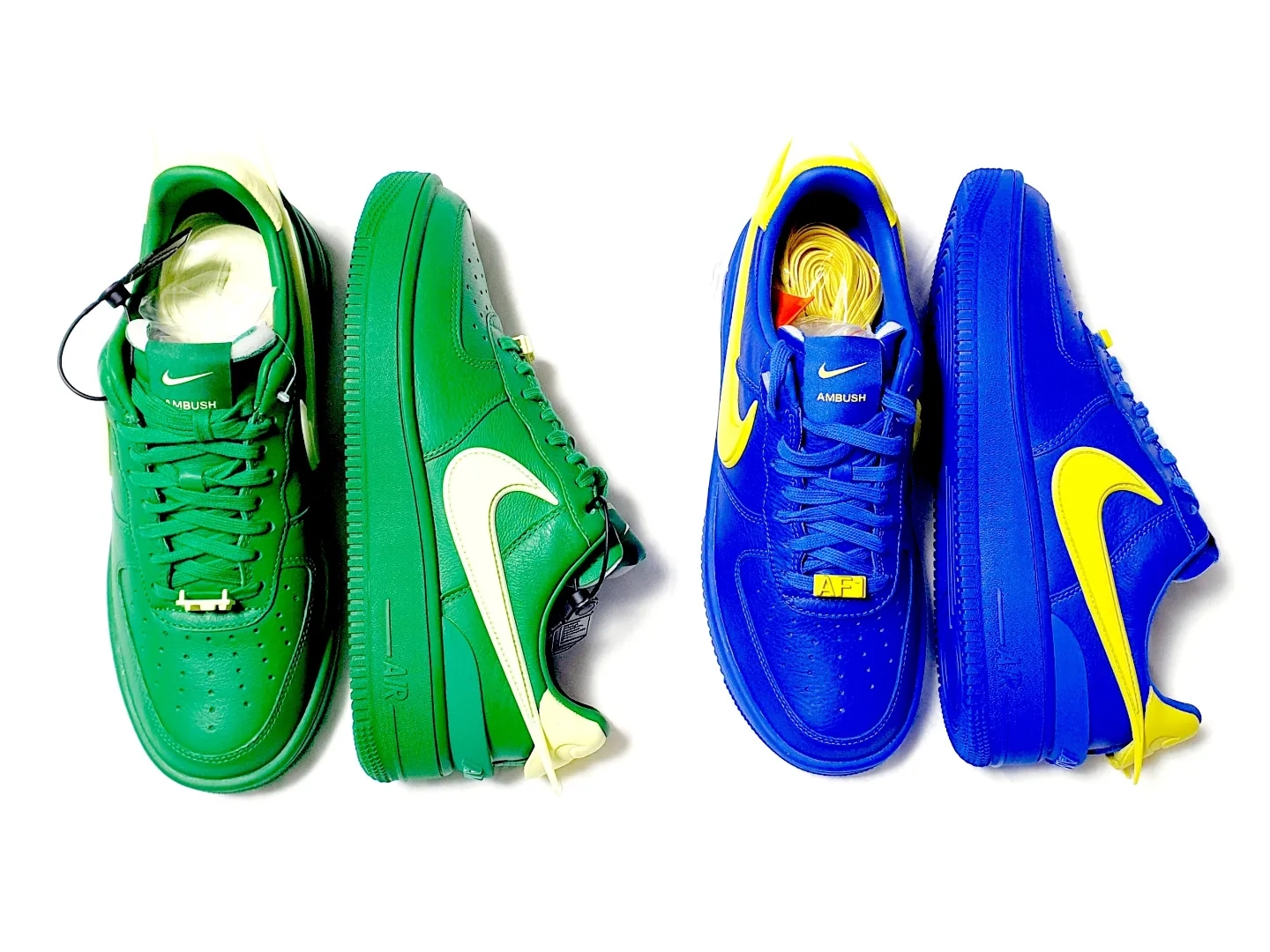 Nike x Ambush Air Force 1 Low SP Pine Green and Citron, Nike x Ambush Air Force 1 Low SP Game Royal and Vivid Sulfur 착용 스타일 - 4