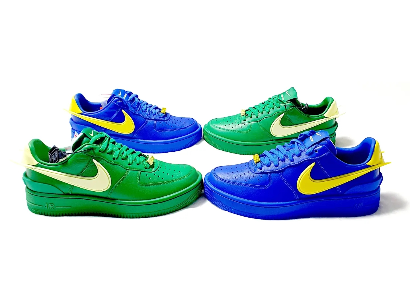 Nike x Ambush Air Force 1 Low SP Pine Green and Citron, Nike x Ambush Air Force 1 Low SP Game Royal and Vivid Sulfur 착용 스타일 - 2