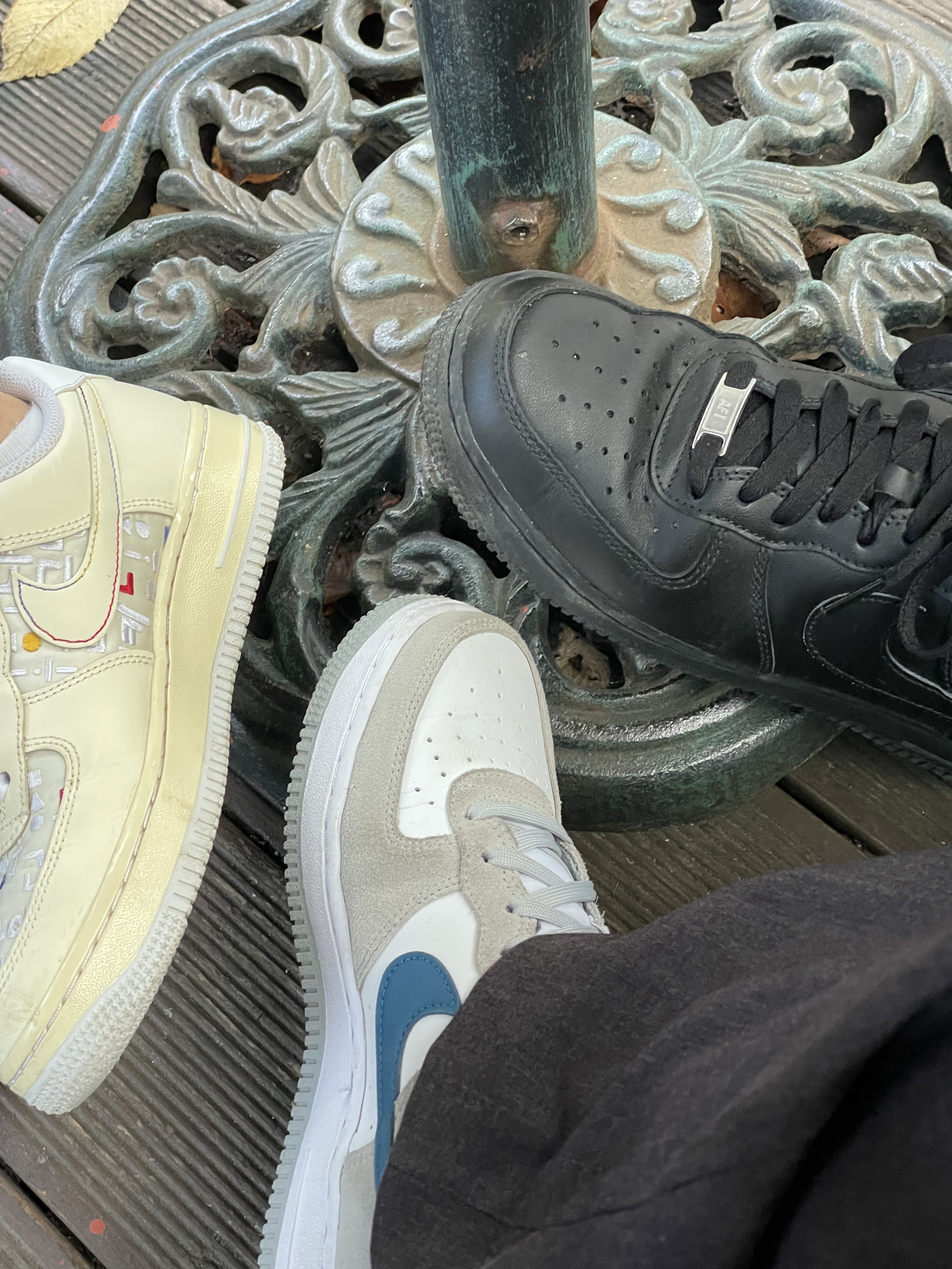 (GS) Nike Air Force 1 LV8 Athletic Club Light Smoke Grey Marina 착용 스타일