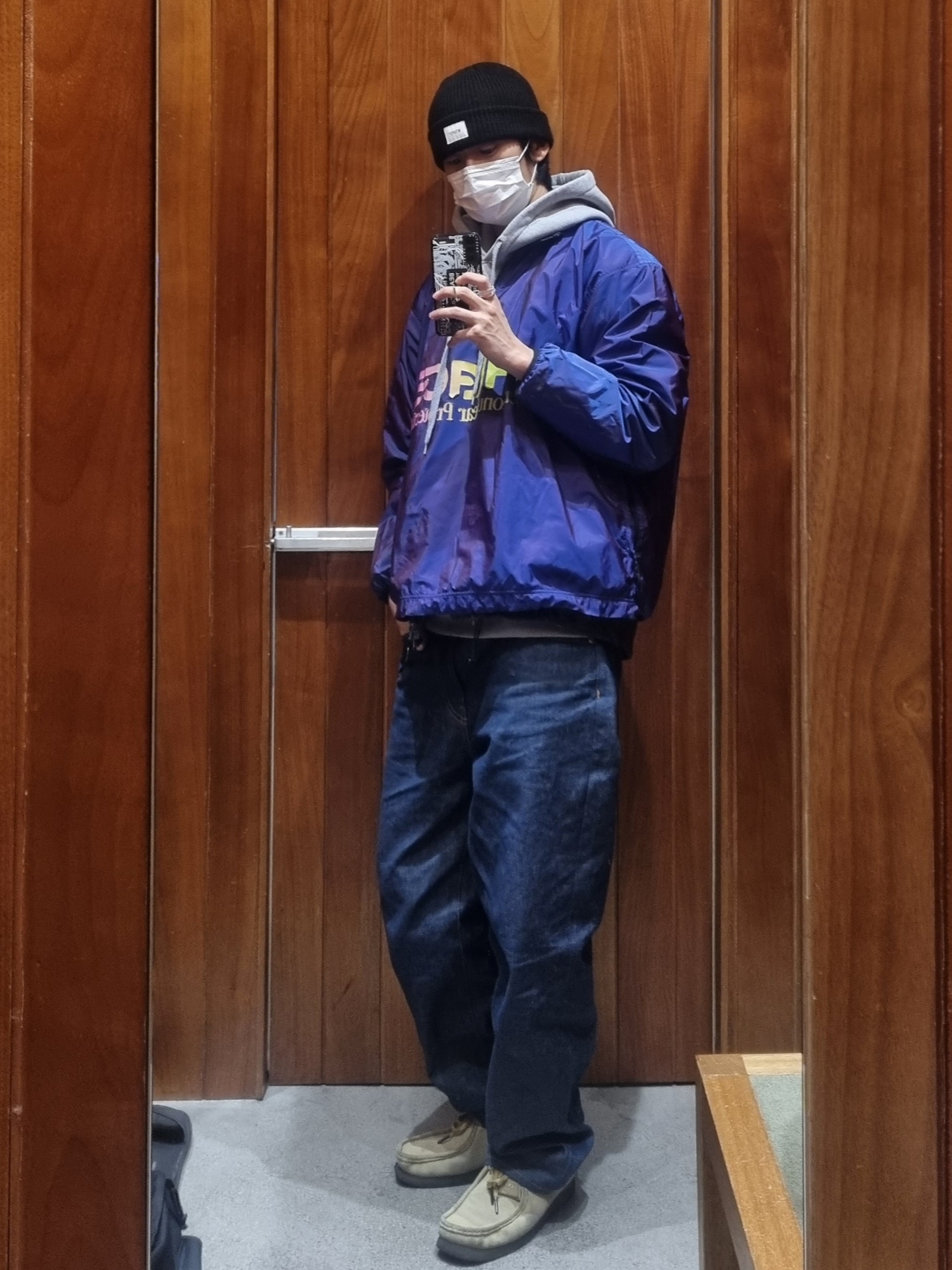 Supreme Baggy Jean Rigid Indigo - 22SS, Clarks Wallabee Maple Suede 착용 스타일