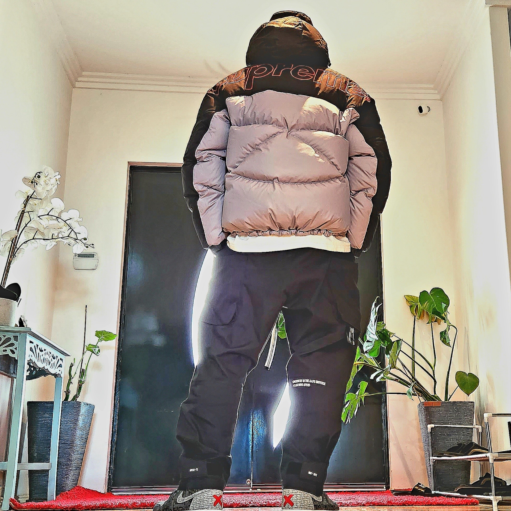 Supreme x The North Face 800-Fill Half Zip Hooded Pullover Grey - 22FW, Jordan 1 Retro High OG Rebellionaire 착용 스타일 - 2