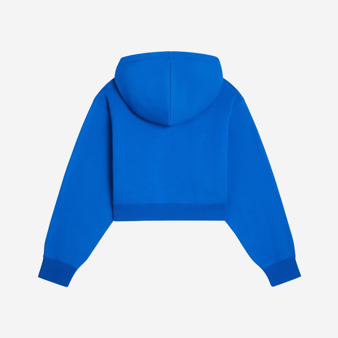 (W) Celine Cropped Hoodie in Cotton Fleece Bleu Paon Off White 상세 이미지 2