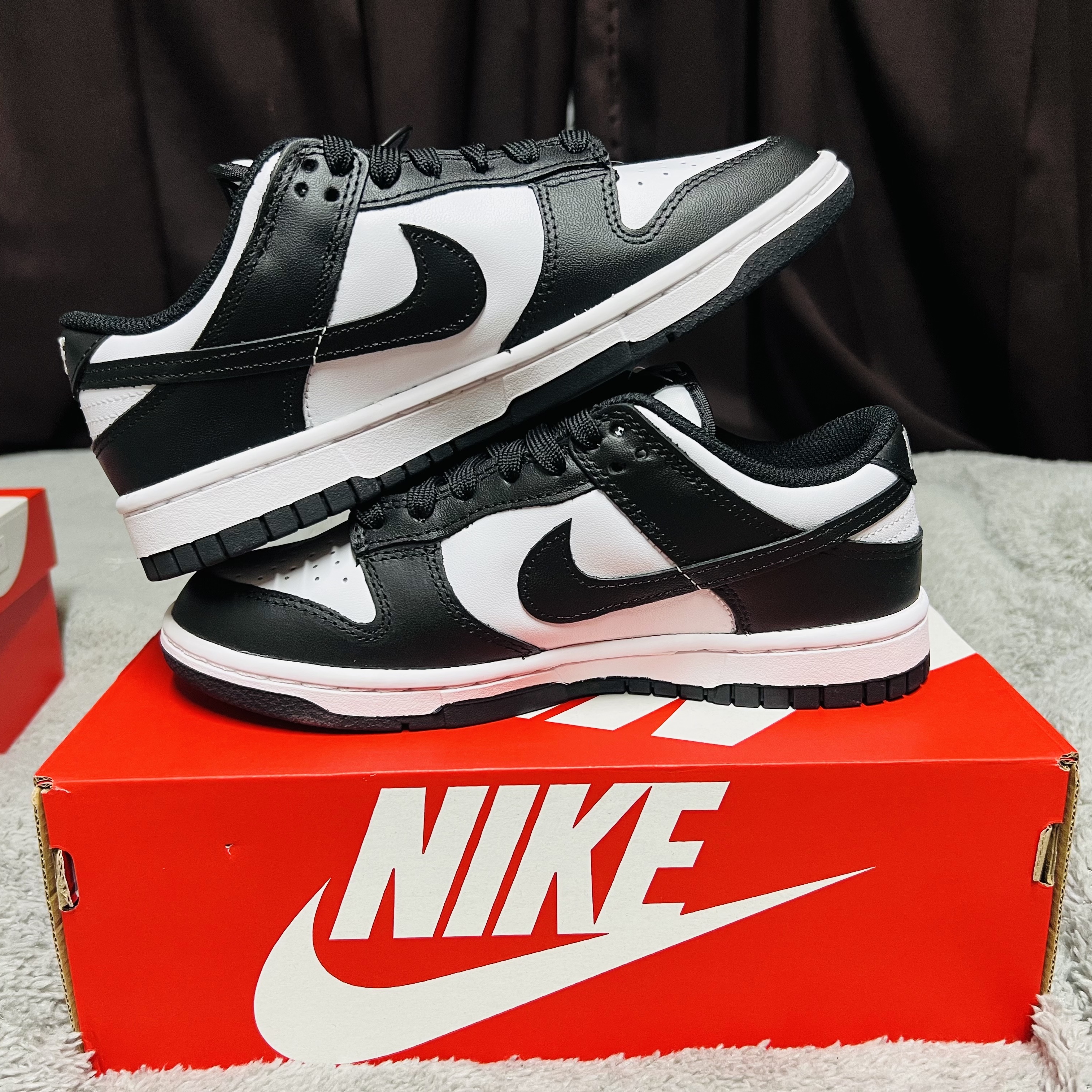 Nike Dunk Low Retro Black, (W) Nike Dunk Low Black 착용 스타일 - 1