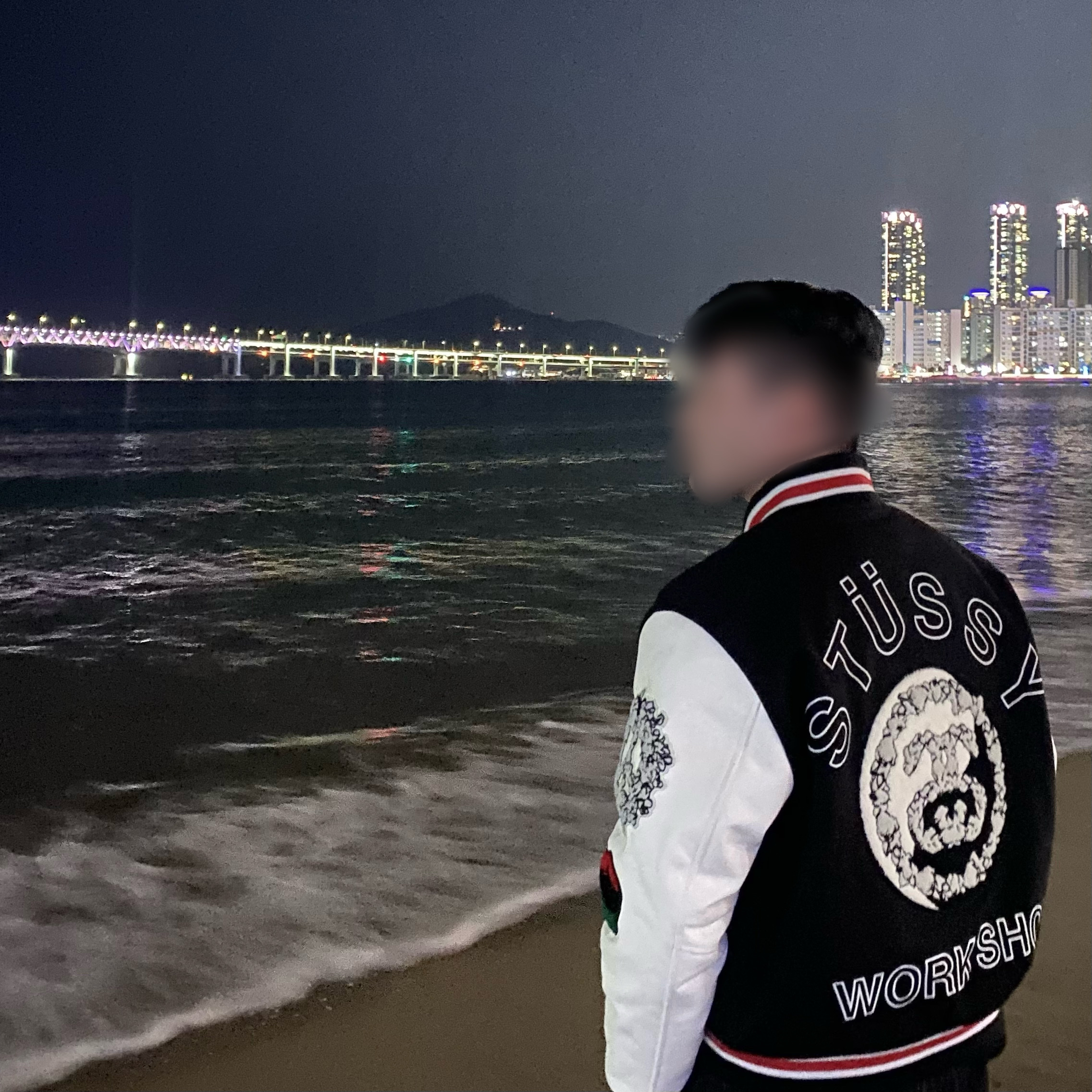 Stussy x Our Legacy x Denim Tears TTL Varsity Jacket Black 착용 스타일