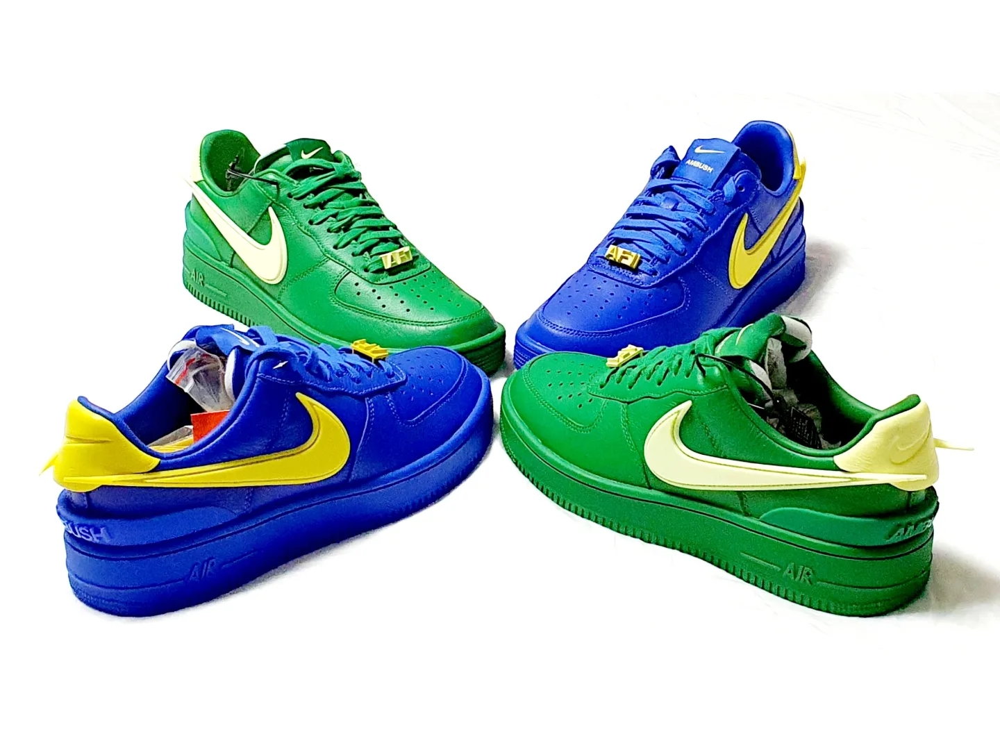 Nike x Ambush Air Force 1 Low SP Pine Green and Citron, Nike x Ambush Air Force 1 Low SP Game Royal and Vivid Sulfur 착용 스타일 - 5