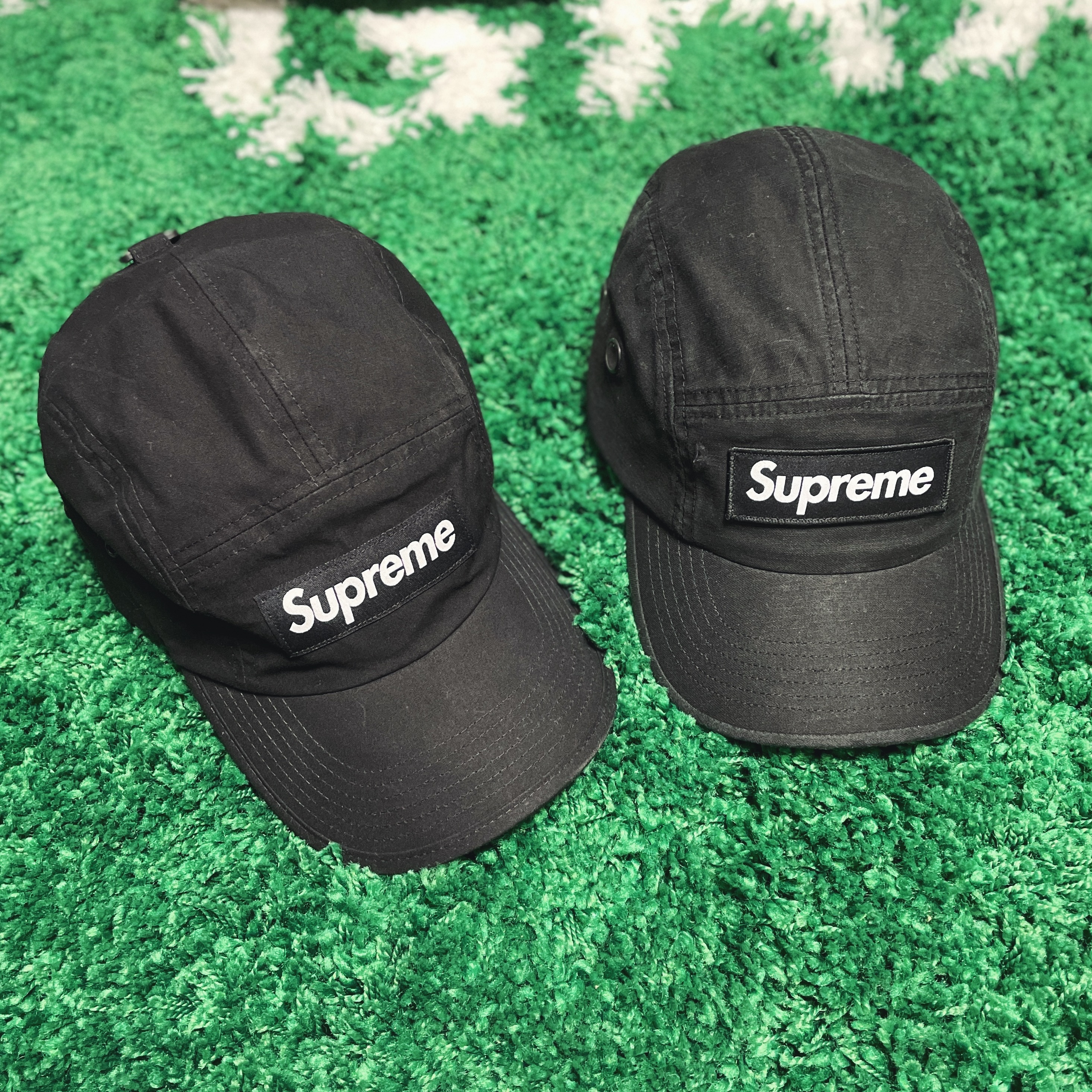 Supreme Military Camp Cap Black - 22FW, Supreme Waxed Cotton Camp Cap Black - 21FW 착용 스타일