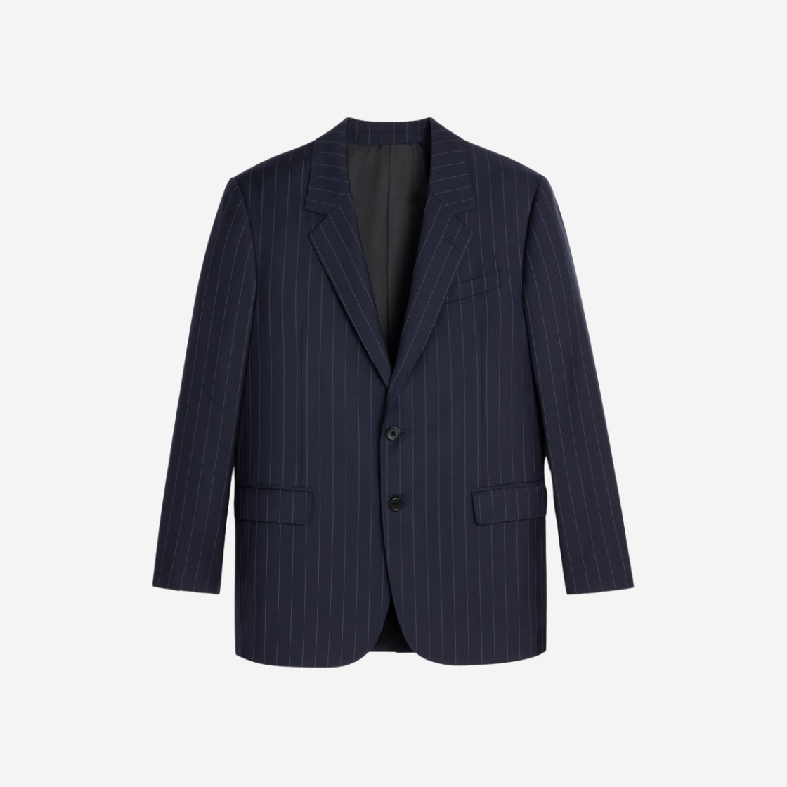 (W) Celine Jude Jacket in Lightweight Striped Twill Marine Craie 상세 이미지 1