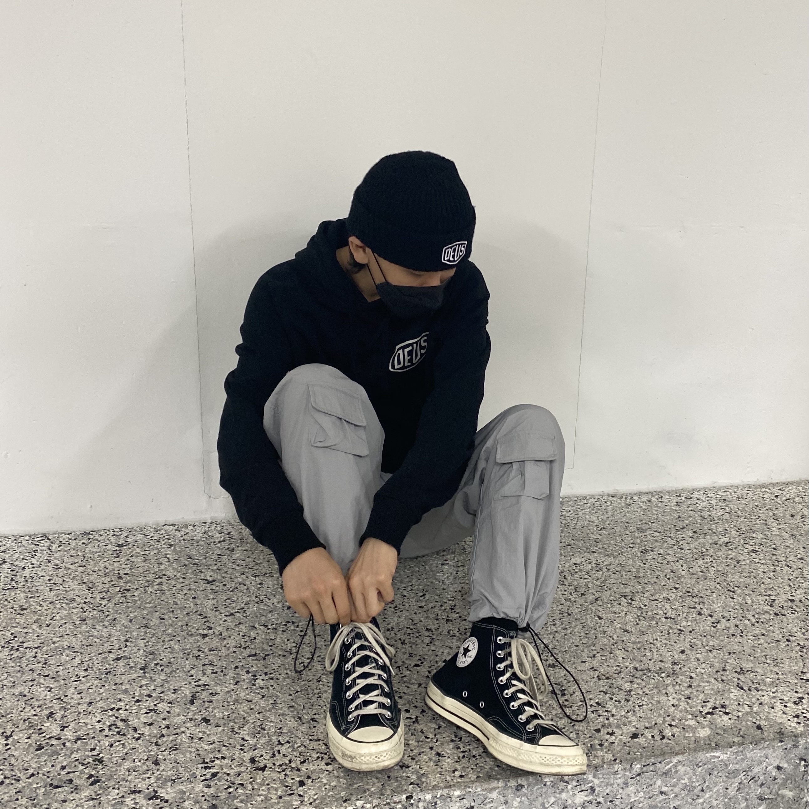 Converse Chuck 70 Hi Black 착용 스타일 - 1