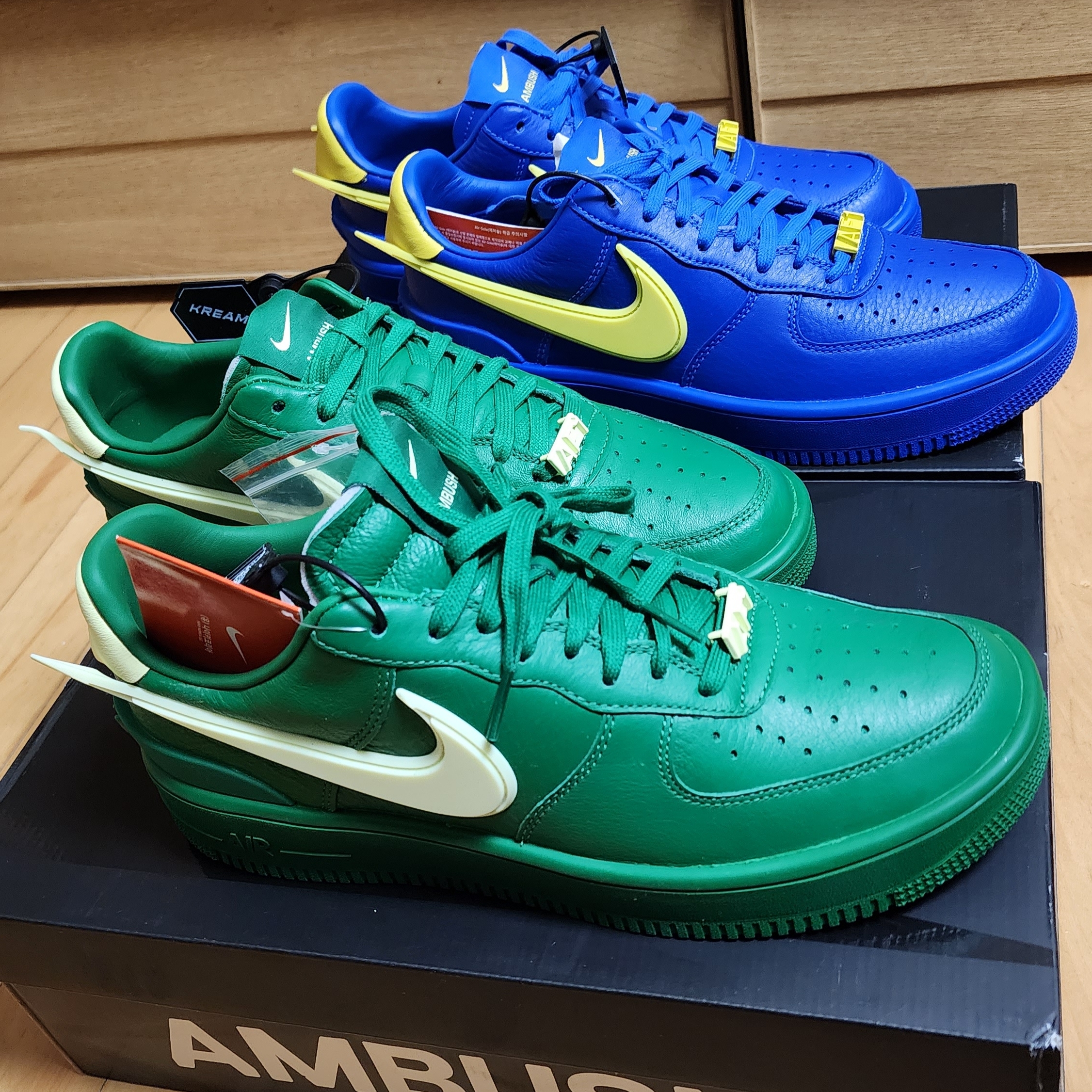 Nike x Ambush Air Force 1 Low SP Game Royal and Vivid Sulfur 착용 스타일