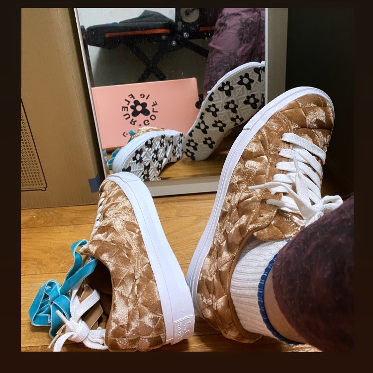 Converse x Golf le Fleur One Star Ox Quilted Velvet Brown Sugar 착용 스타일