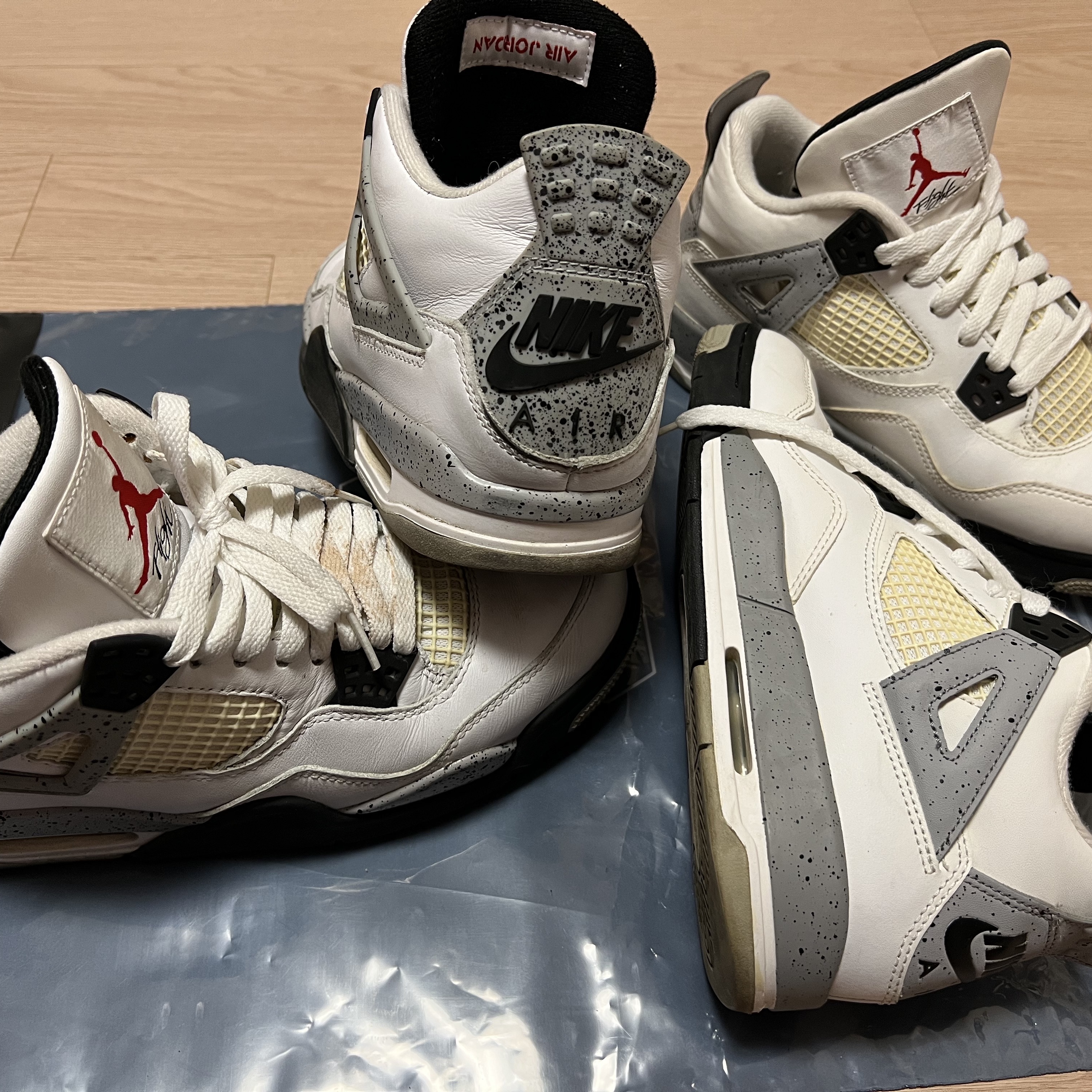 Jordan 4 Retro OG White Cement 2016, (GS) Jordan 4 Retro OG White Cement 2016 착용 스타일 - 2