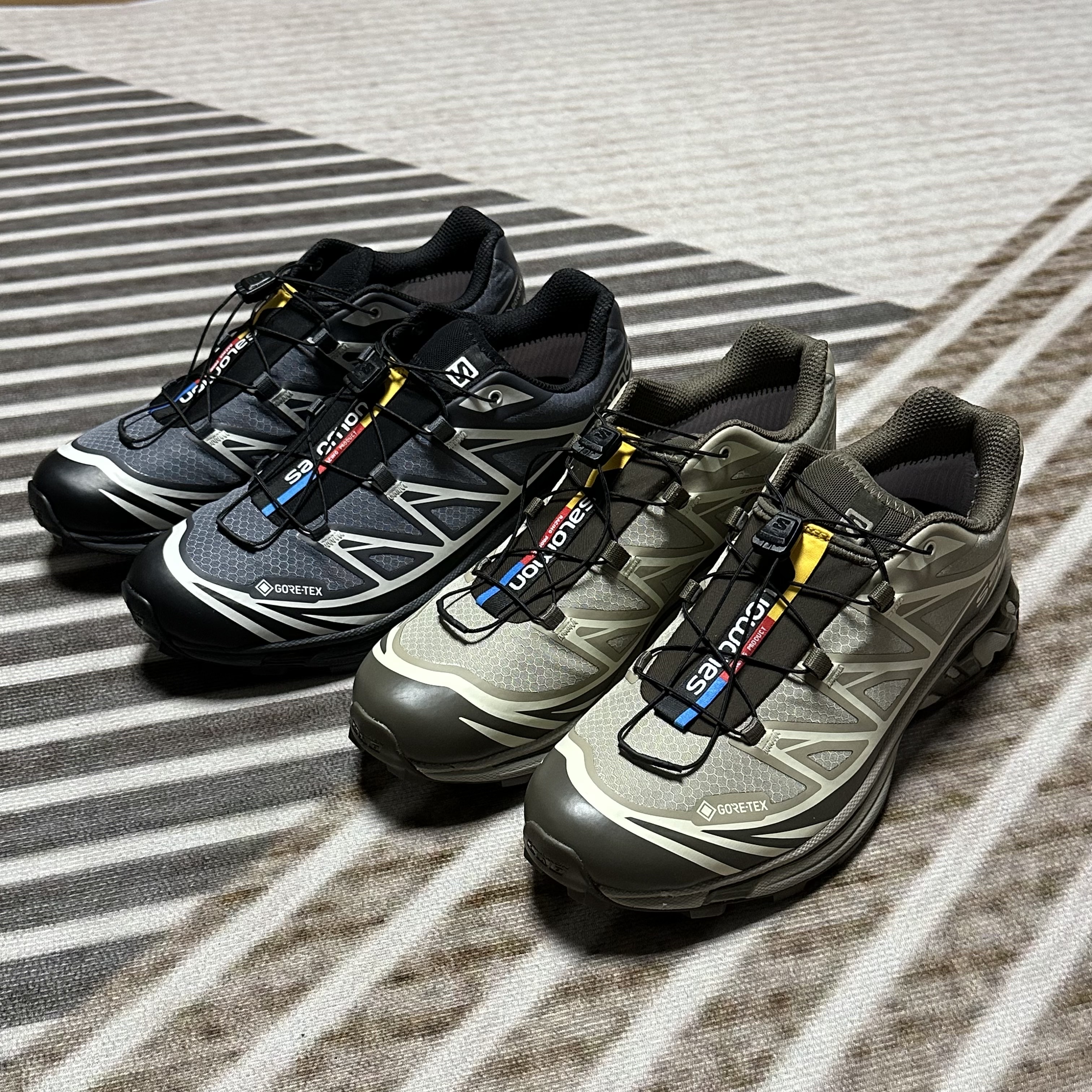 Salomon XT-6 Gore-Tex Black Ebony, Salomon XT-6 Gore-Tex Vintage Khaki 착용 스타일