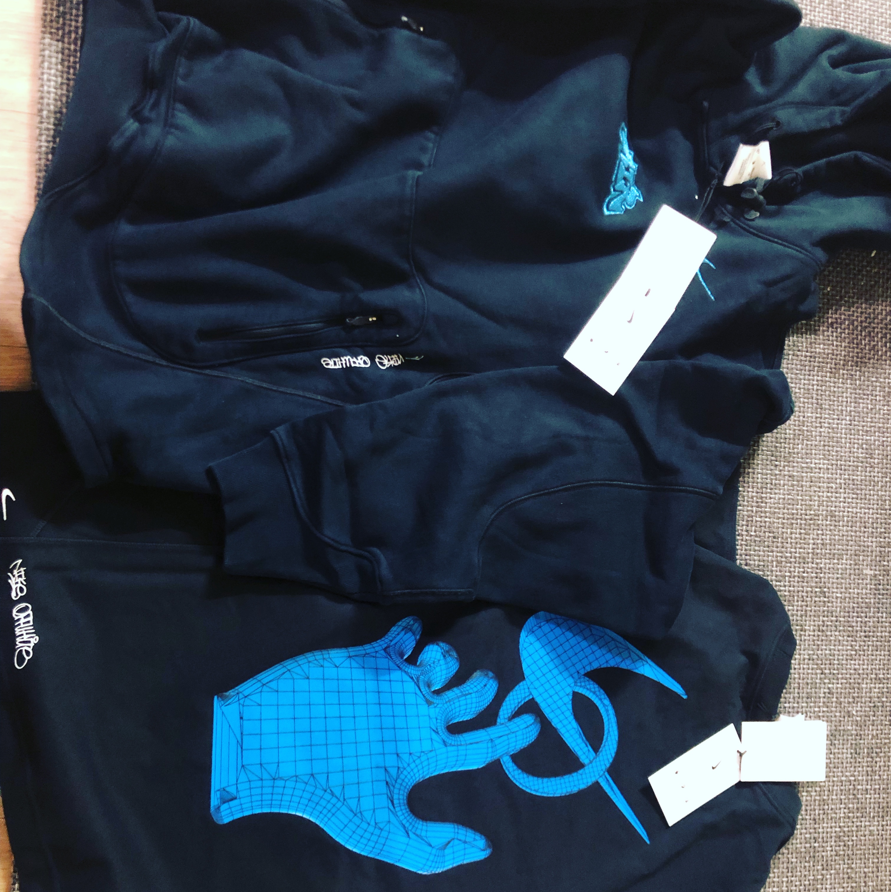 Nike x Off-White NRG Fleece Hoodie Black - Asia, Nike x Off-White NRG T-Shirt Black - Asia 착용 스타일