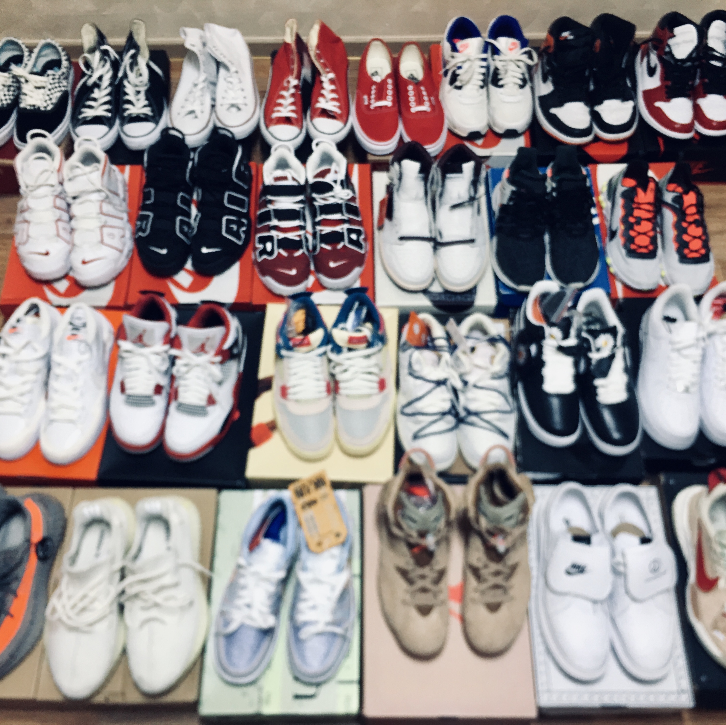 Nike x Peaceminusone Air Force 1 Low Para-Noise, Jordan 4 x Union Retro Guava Ice 착용 스타일
