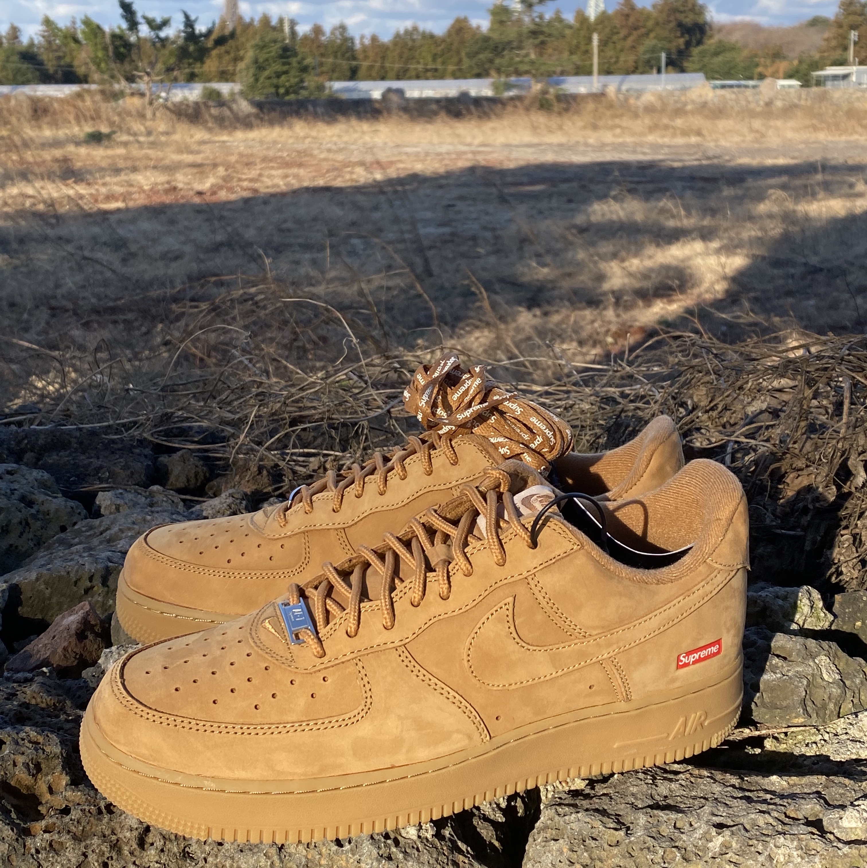 Nike x Supreme Air Force 1 Low Flax 착용 스타일 - 2