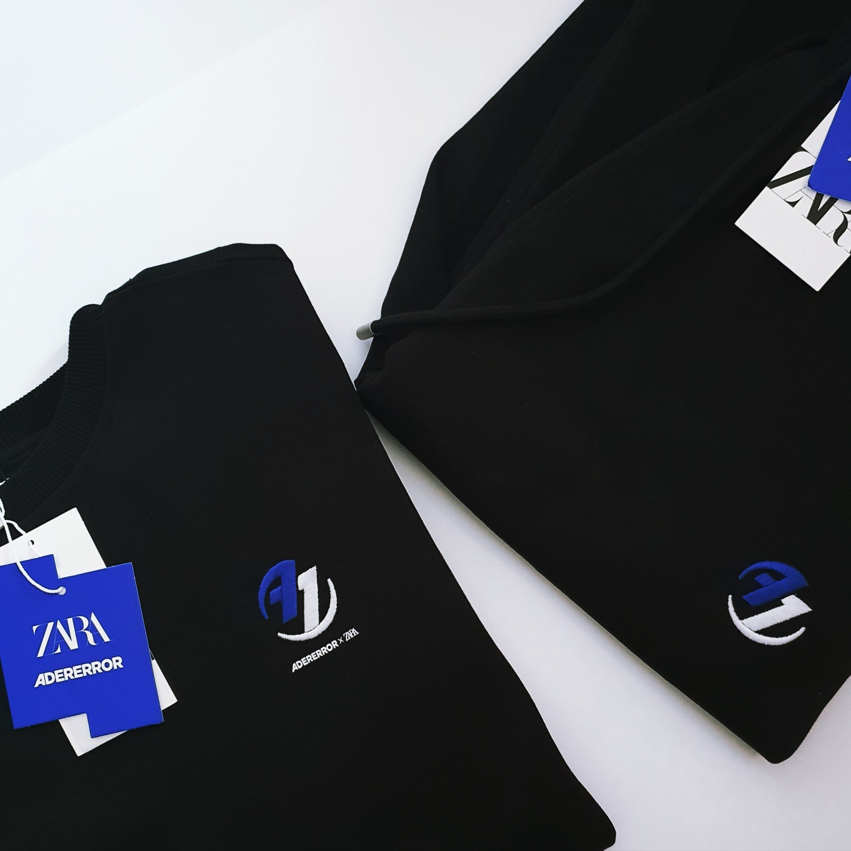 Zara x Ader Error Oversize Sweatshirt Black, Zara x Ader Error Jogger Pants Black 착용 스타일