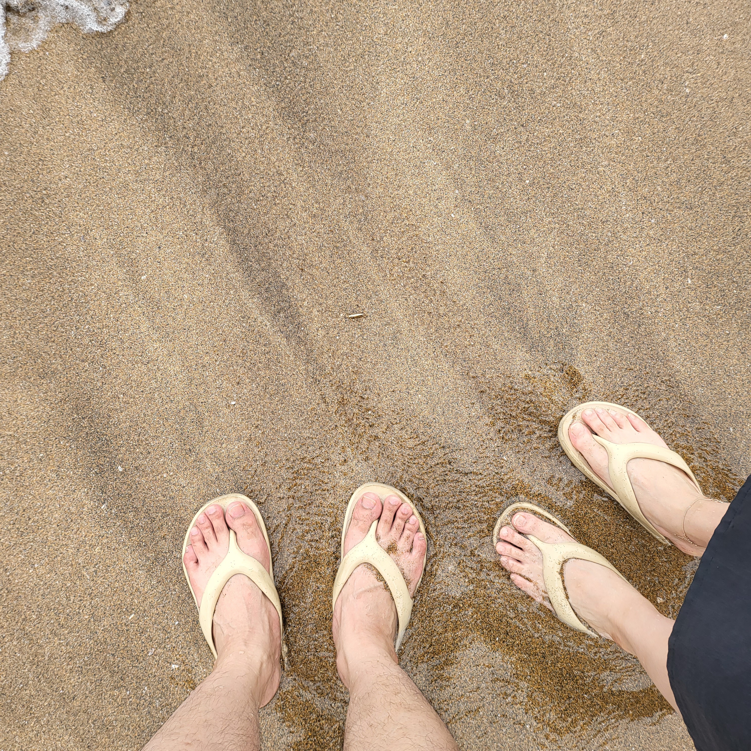 New Balance x Taw&Toe Flip Flop Ivory 착용 스타일