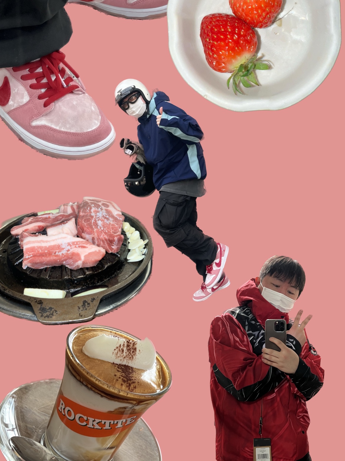 Nike x StrangeLove SB Dunk Low Pink (Regular Box), Supreme Gore-Tex Paclite Jacket Navy - 22SS 착용 스타일