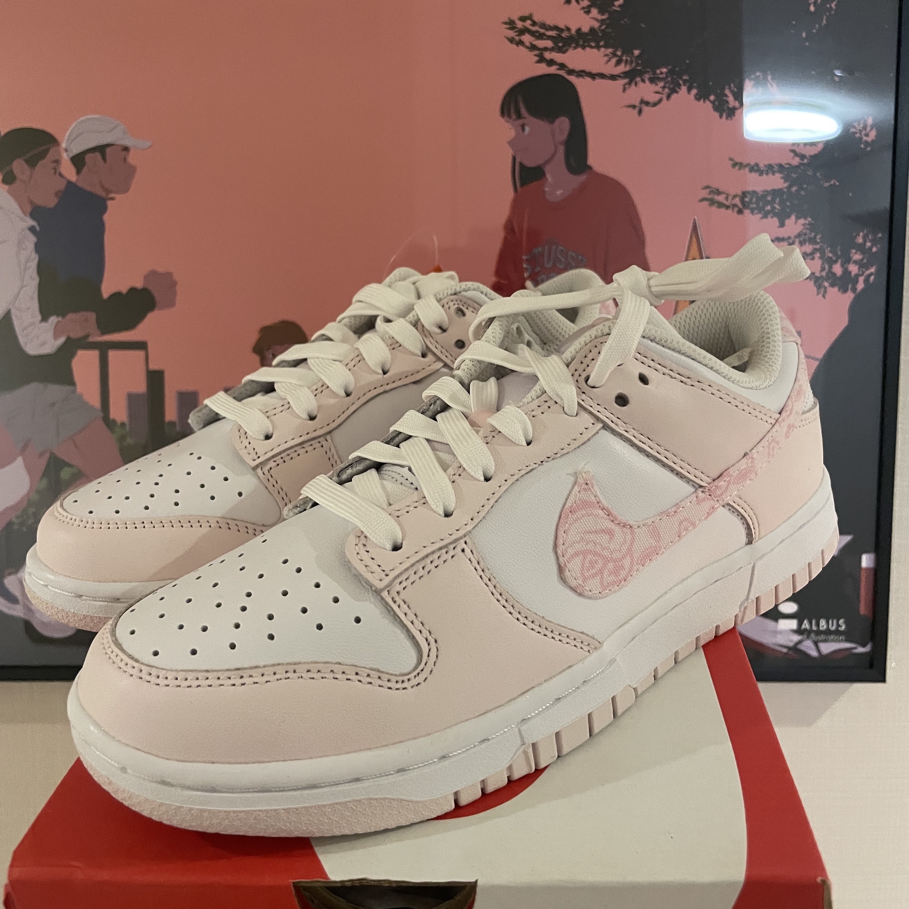 (W) Nike Dunk Low Pearl Pink 착용 스타일