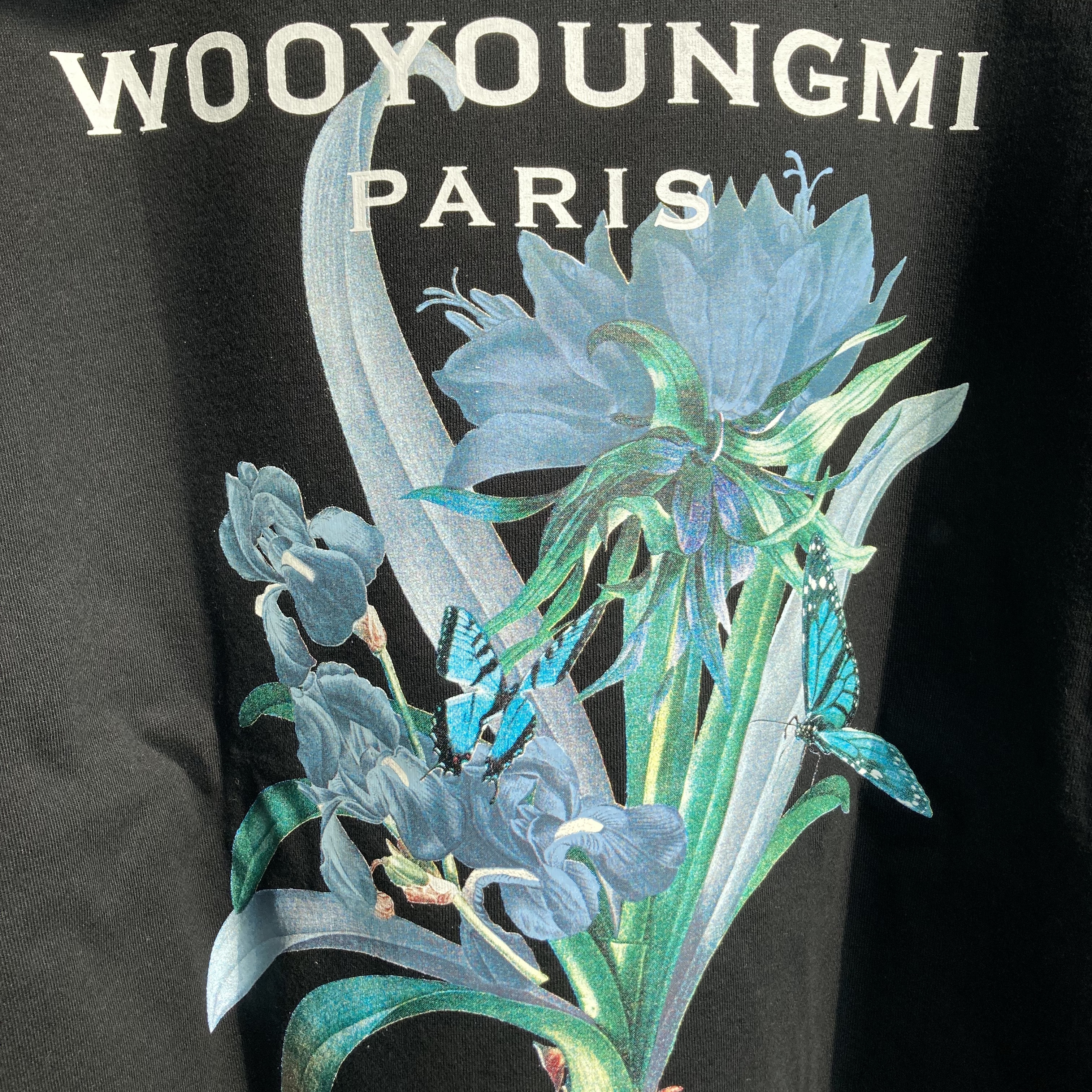 Wooyoungmi Flower Print Sweatshirt Black - 23SS 착용 스타일 - 1