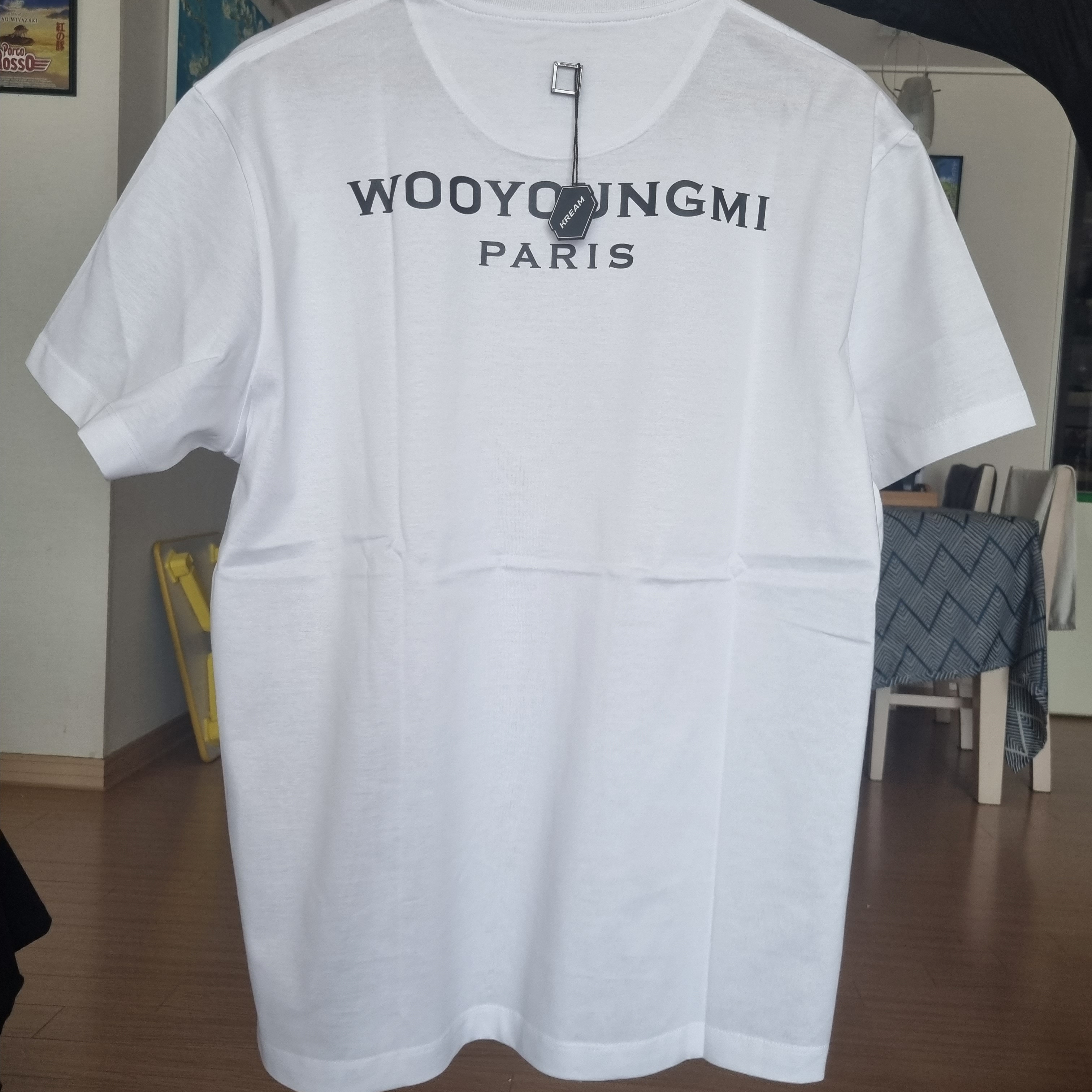 Wooyoungmi Black Back Logo T-Shirt White - 22FW 착용 스타일
