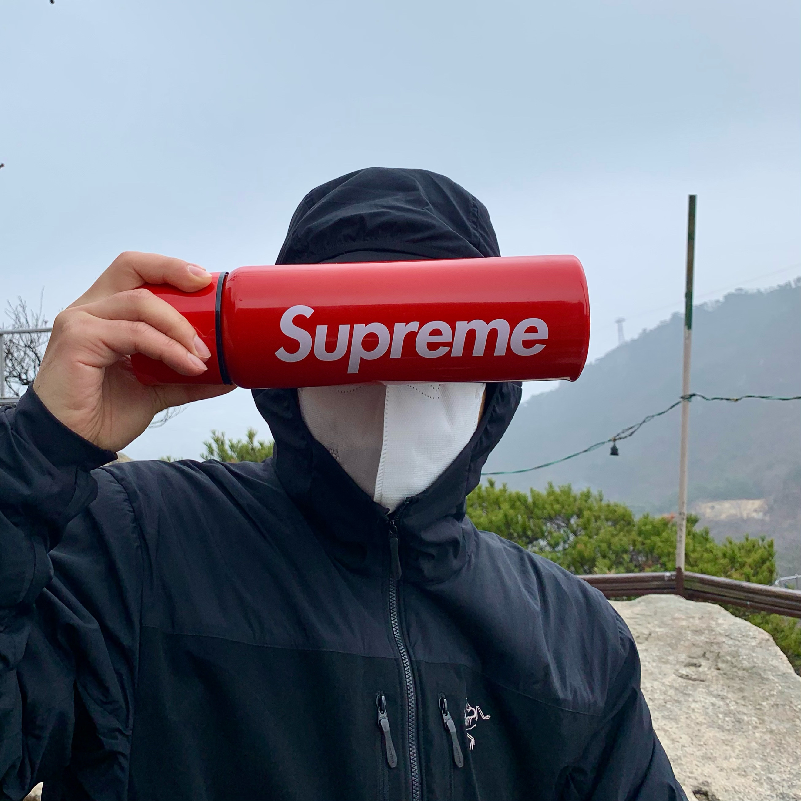 Supreme x Sigg Vacuum Insulated 0.75L Bottle Red - 20FW 착용 스타일