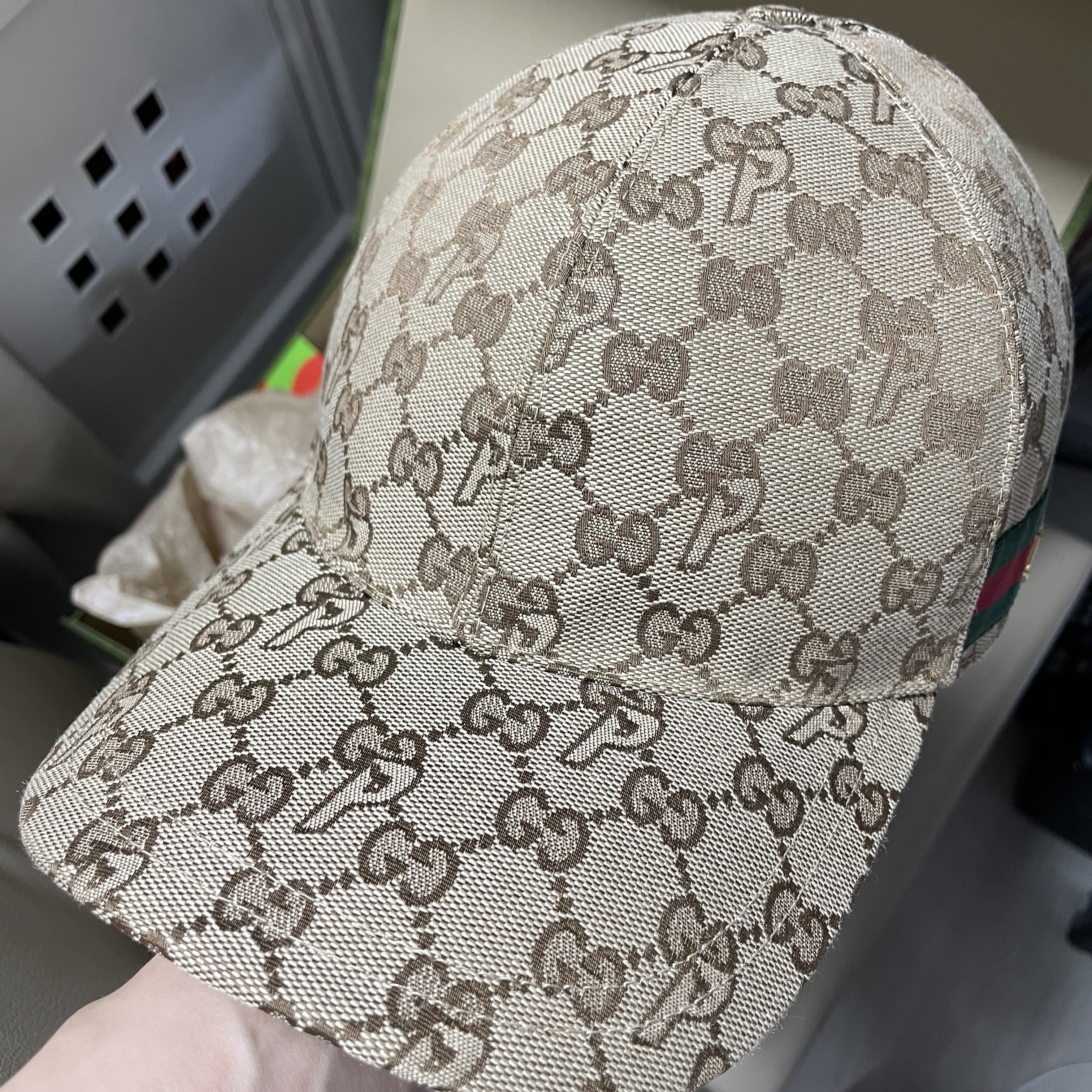 Palace x Gucci GG-P Canvas Baseball Hat Beige - 22FW 착용 스타일 - 1