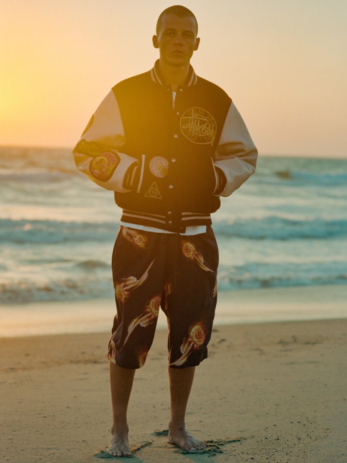 Stussy x Our Legacy x Denim Tears TTL Varsity Jacket Black, Stussy x Dries Van Noten Varsity Jacket Black 착용 스타일 - 1
