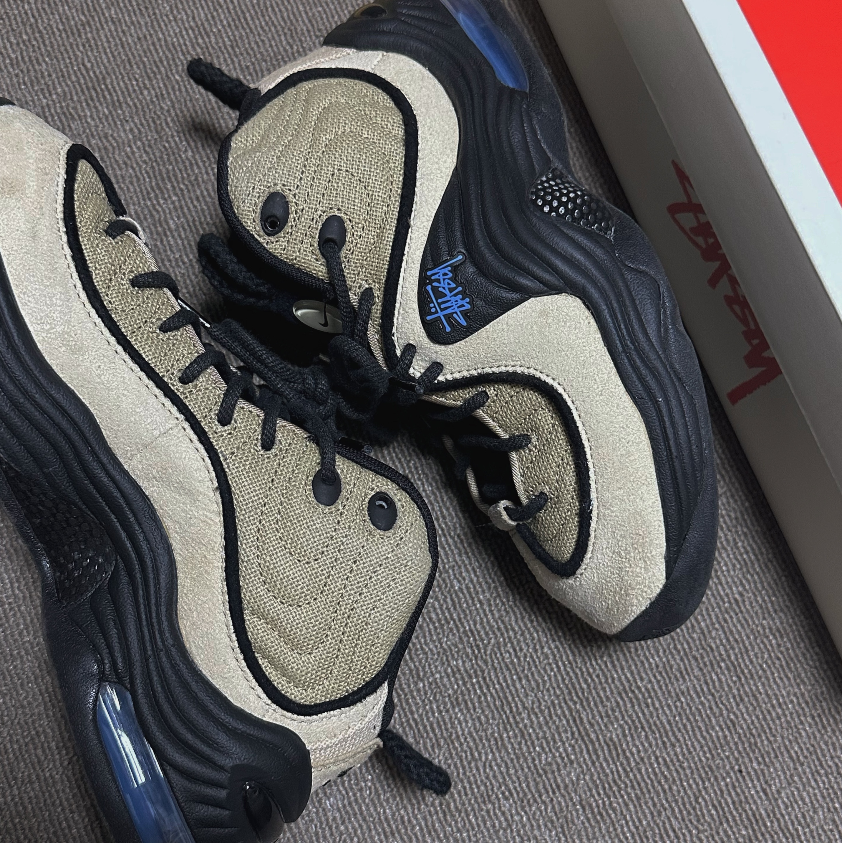 Nike x Stussy Air Penny II Rattan and Limestone 착용 스타일