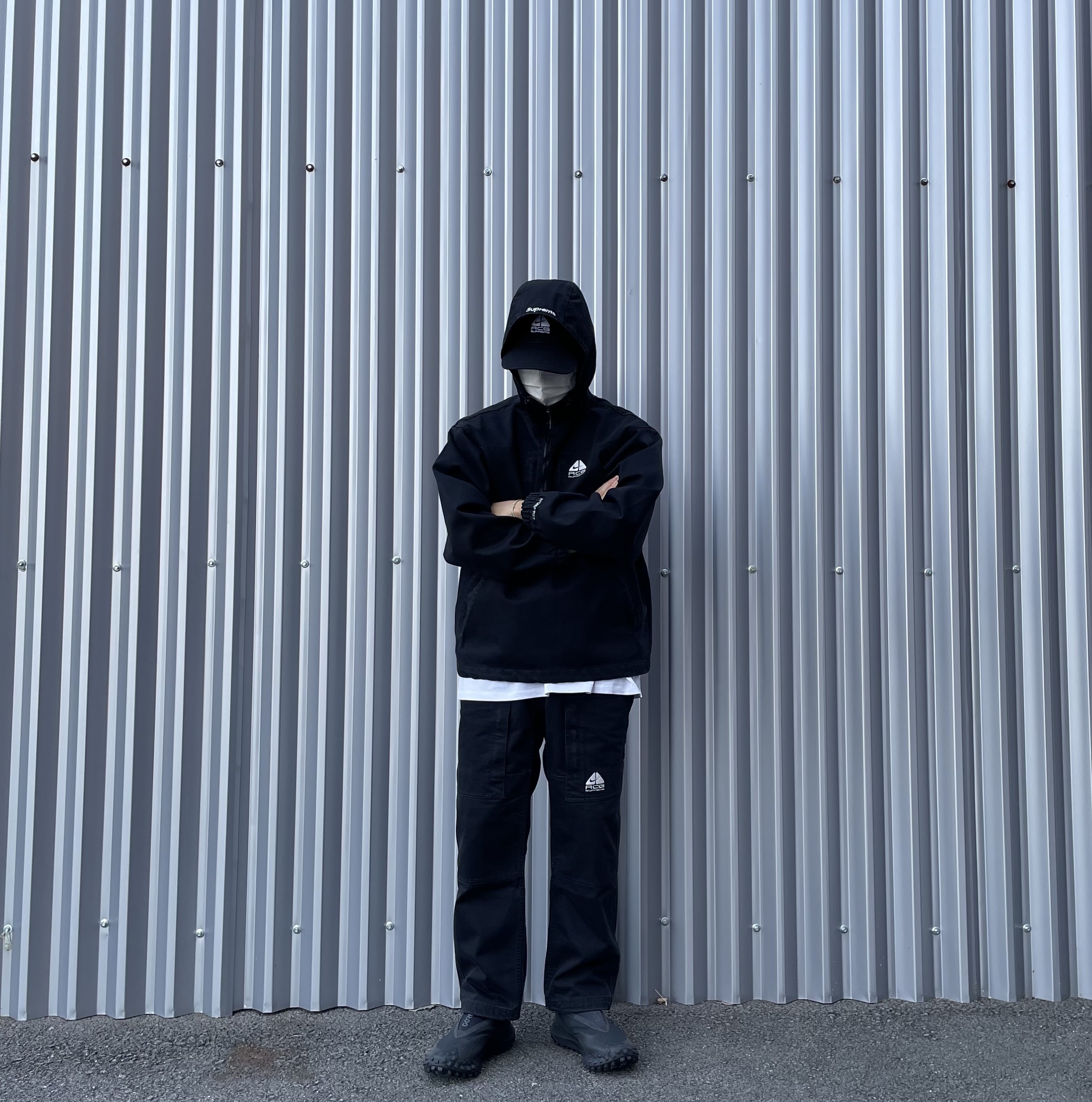 Supreme x Nike ACG Denim Pullover Black - 22FW, Supreme x Nike ACG Denim 6-Panel Black - 22FW 착용 스타일