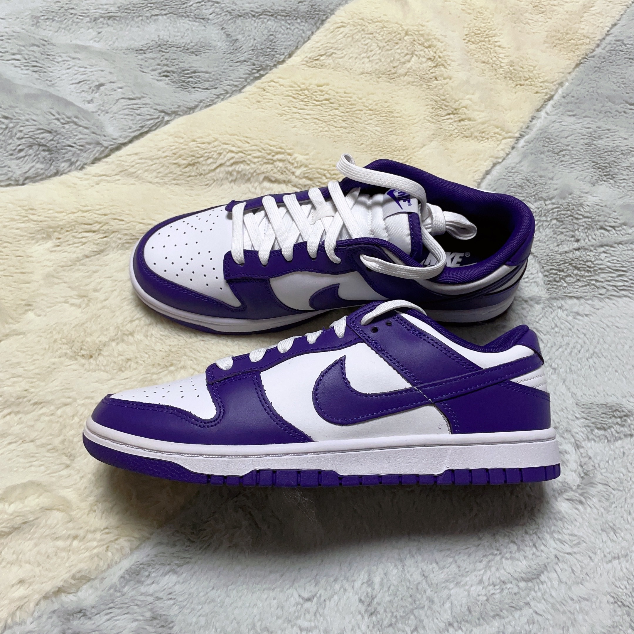 Nike Dunk Low Retro Championship Court Purple 착용 스타일 - 2