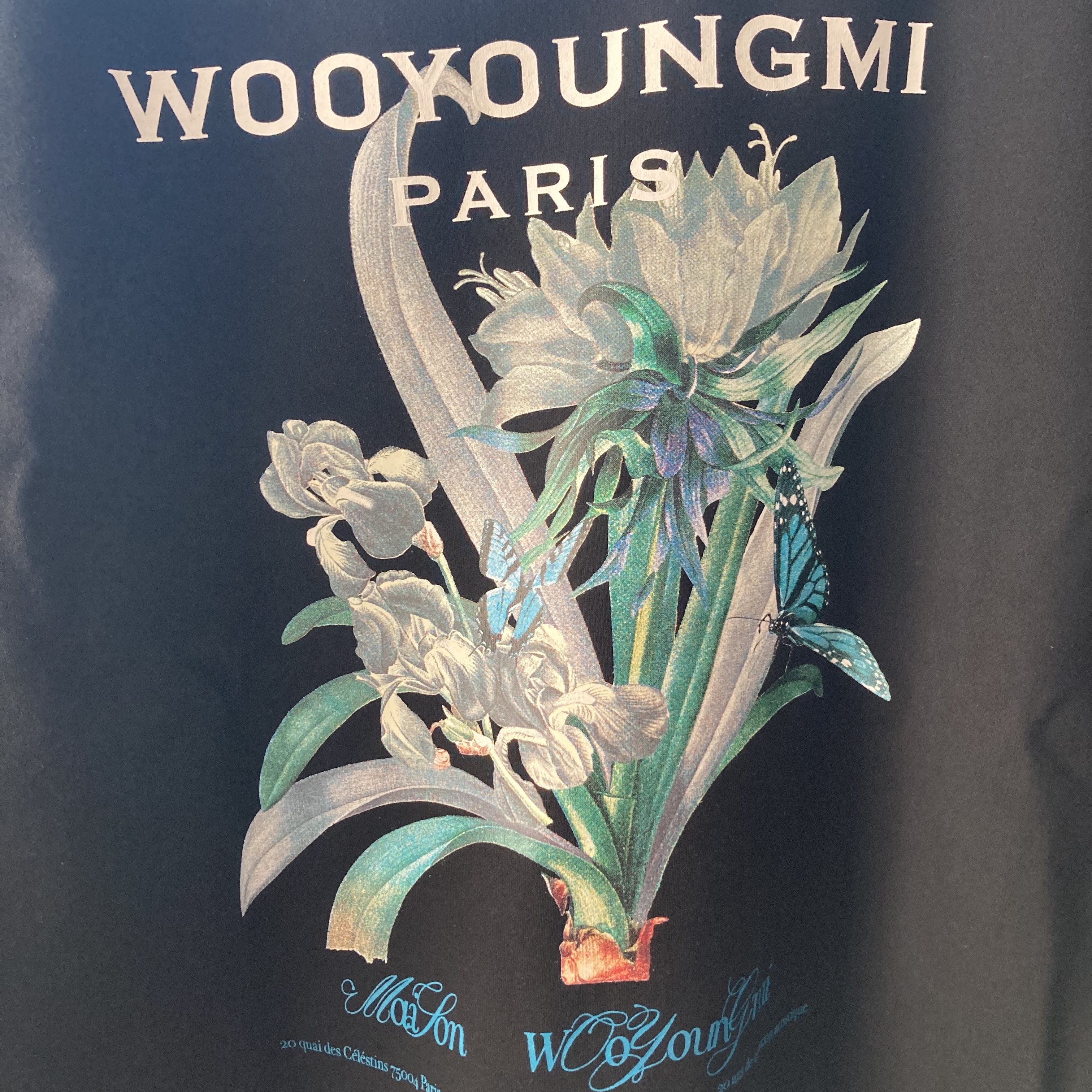 Wooyoungmi Flower Print Sweatshirt Black - 23SS 착용 스타일 - 2