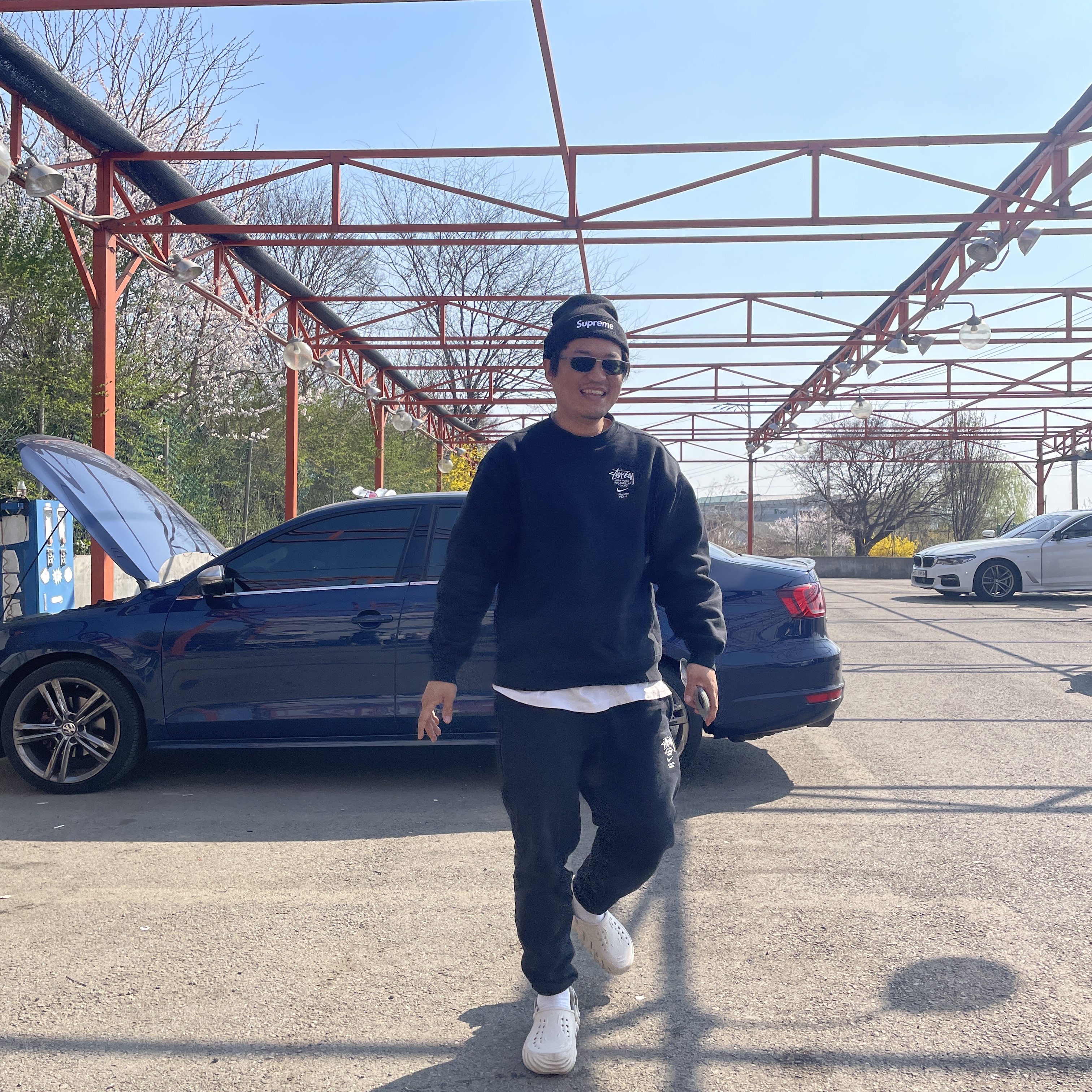 Nike x Stussy NRG ZR Fleece Pants Black - Asia, Nike x Stussy NRG ZR Fleece Crewneck Black - US/EU 착용 스타일
