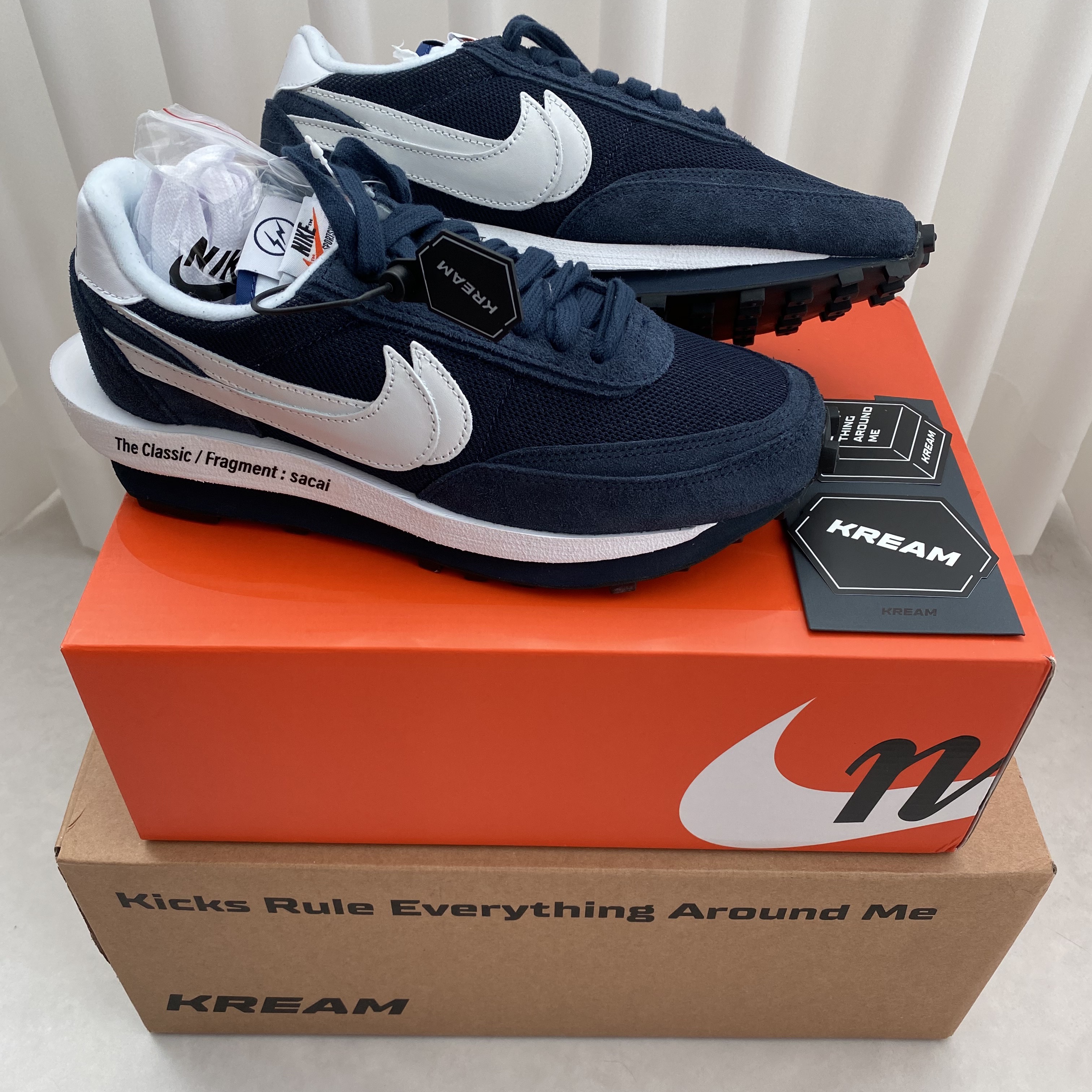 Nike x Sacai x Fragment LDWaffle Blackened Blue 착용 스타일