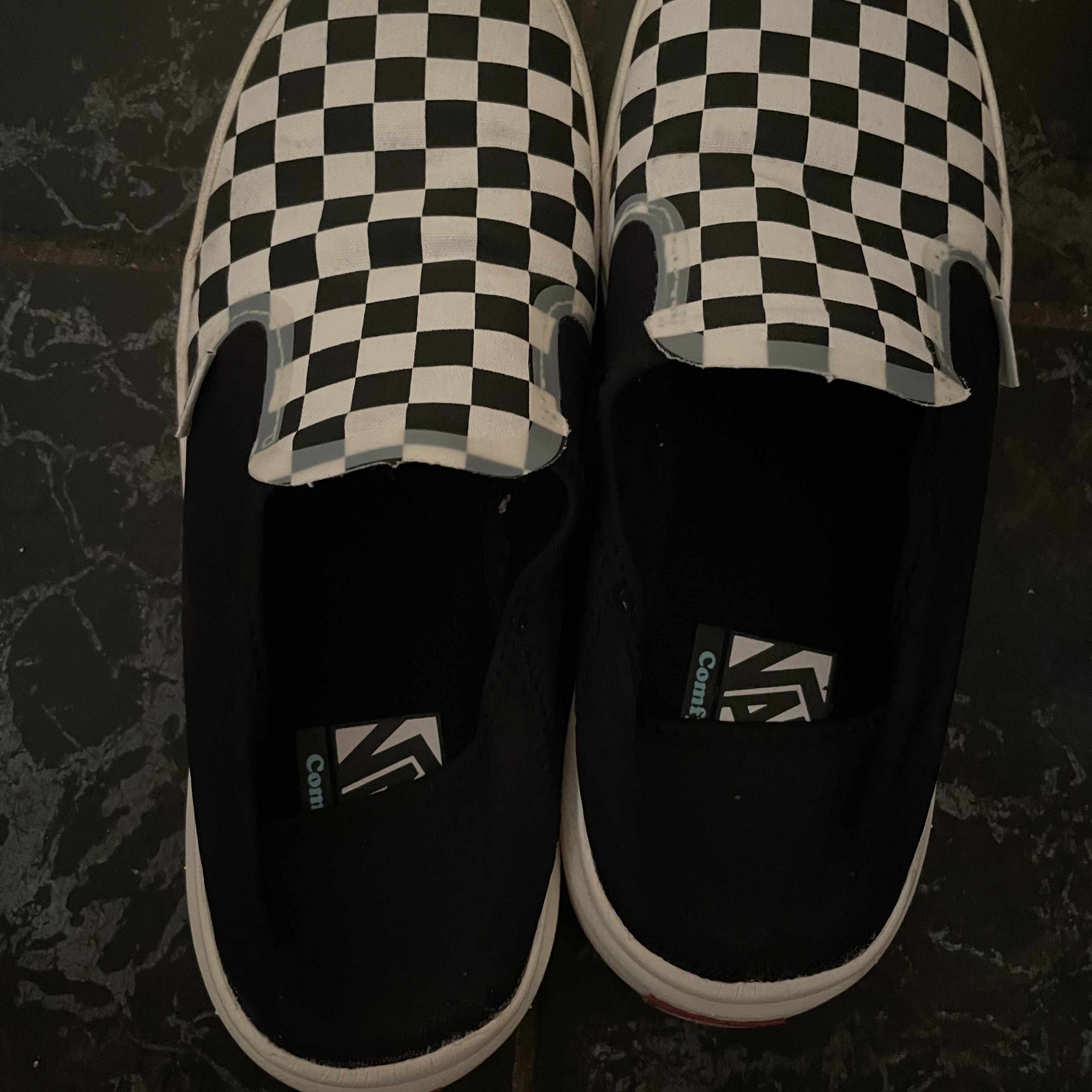 Vans Checkerboard Comfycush One Black 착용 스타일