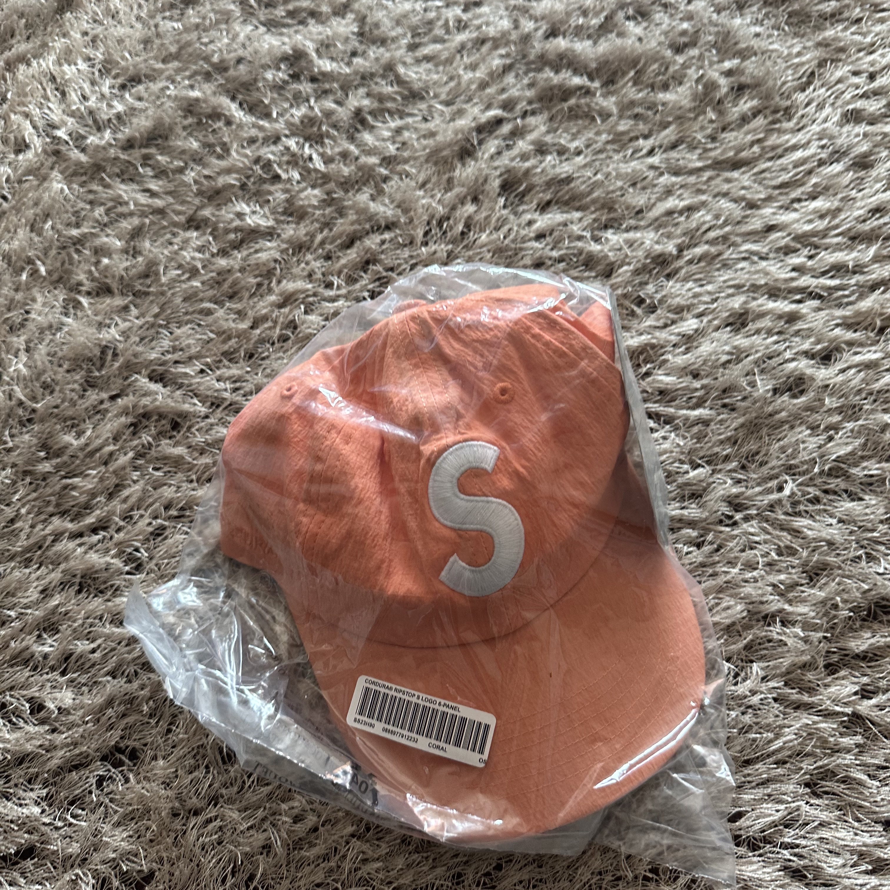 Supreme Cordura Ripstop S Logo 6-Panel Coral - 23SS 착용 스타일