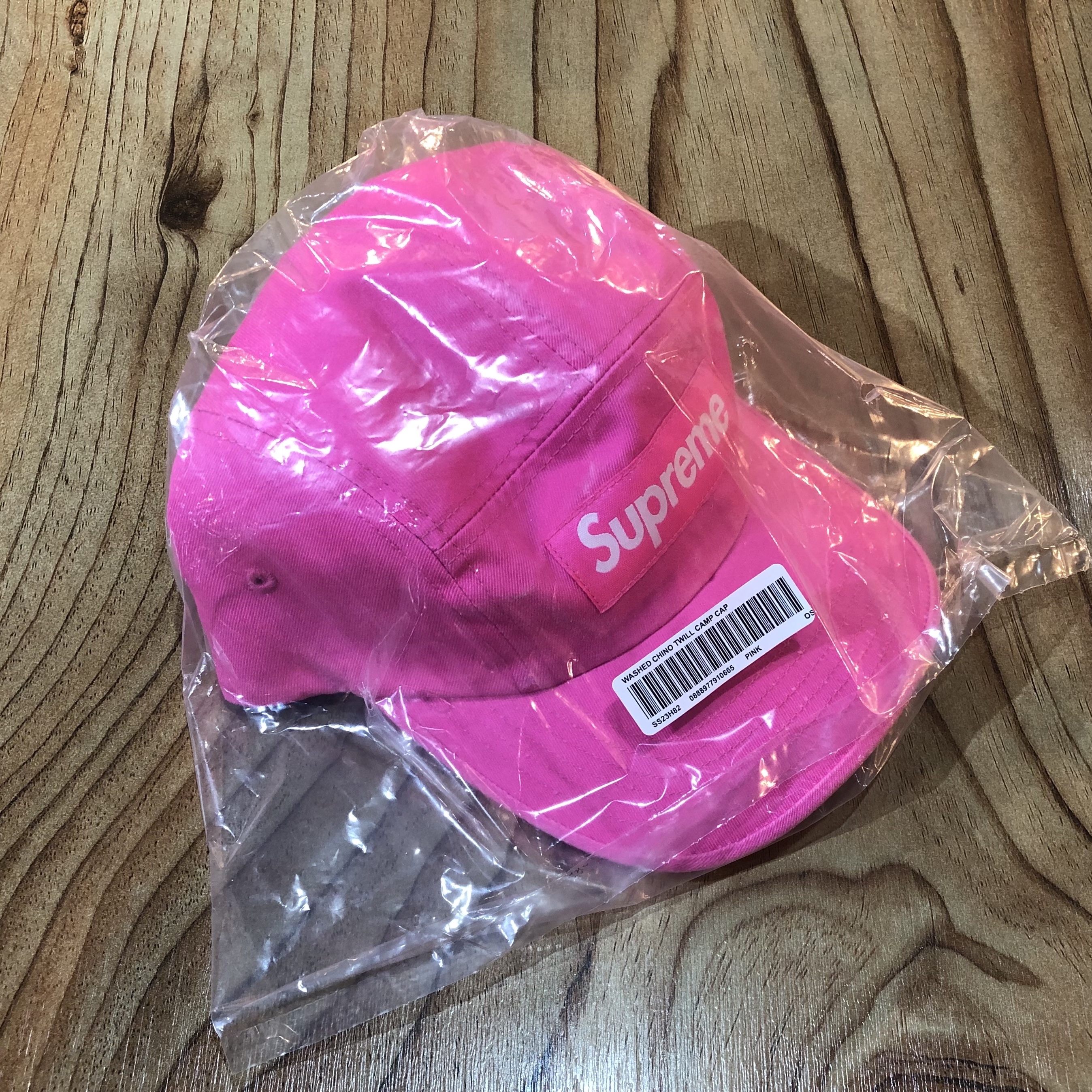 Supreme Washed Chino Twill Camp Cap Pink - 23SS 착용 스타일
