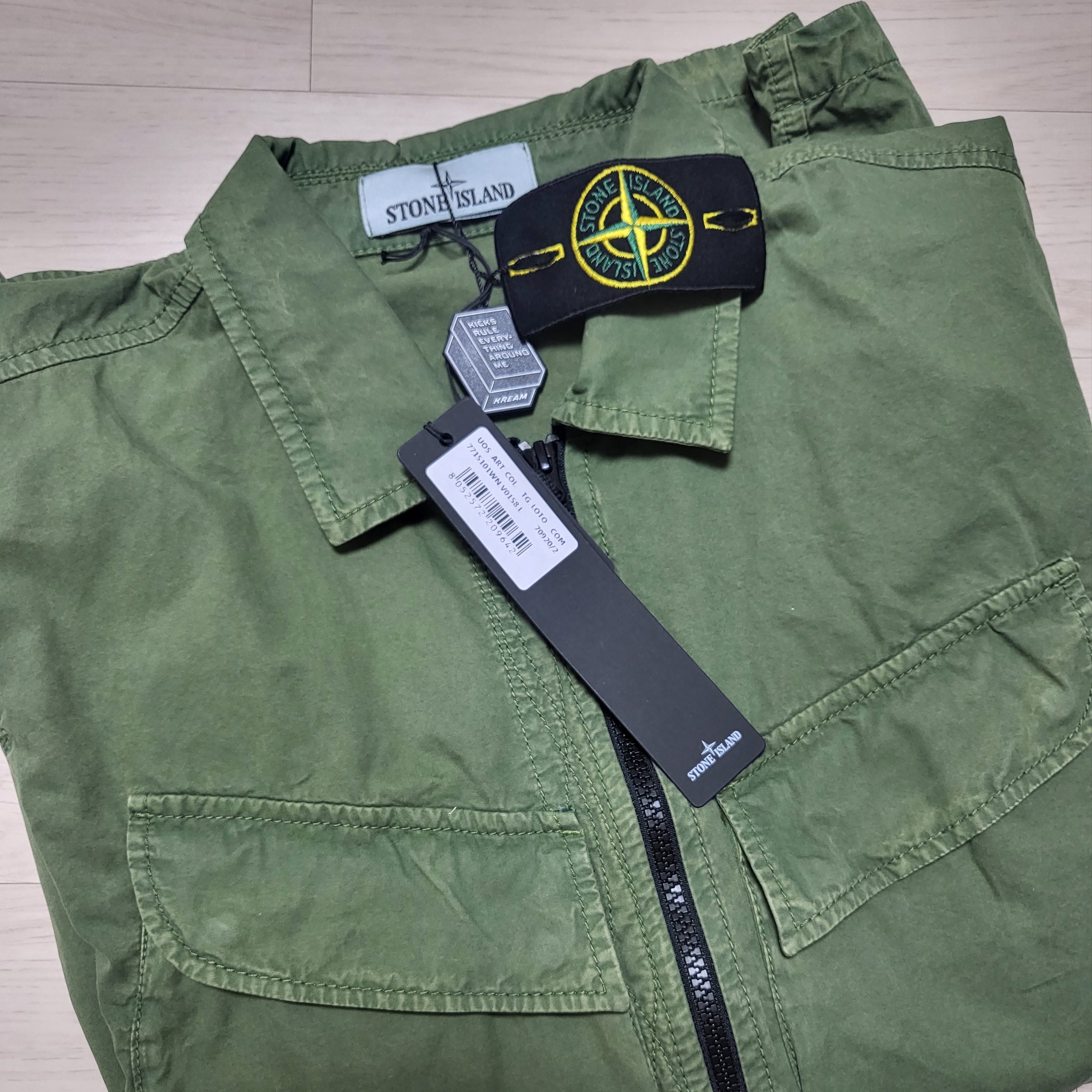 Stone Island 101WN Brushed Cotton Canvas T.CO+OLD Overshirt Olive Green - 22FW 착용 스타일 - 2