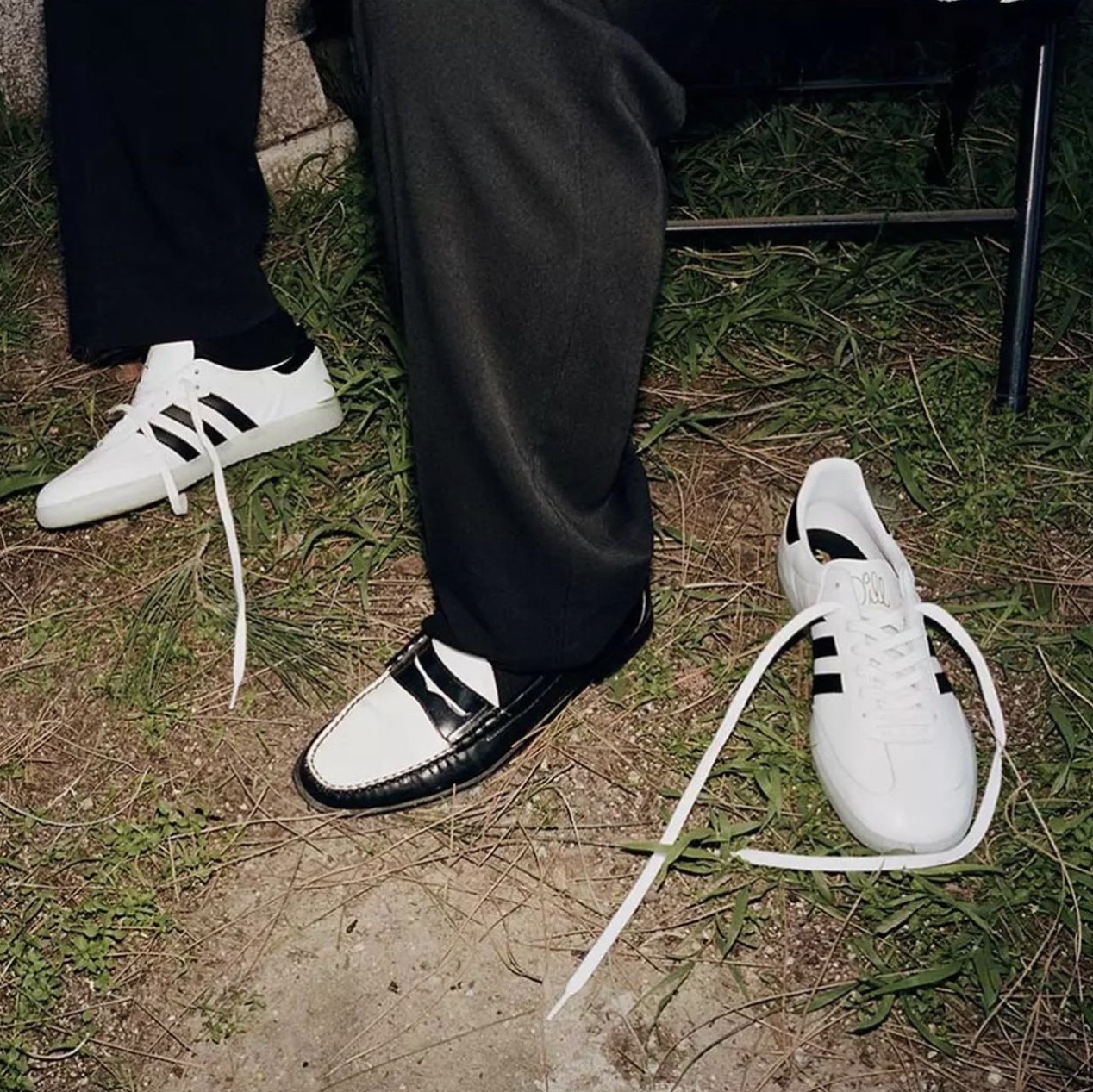 Adidas x Dill Samba White Black 착용 스타일 - 1