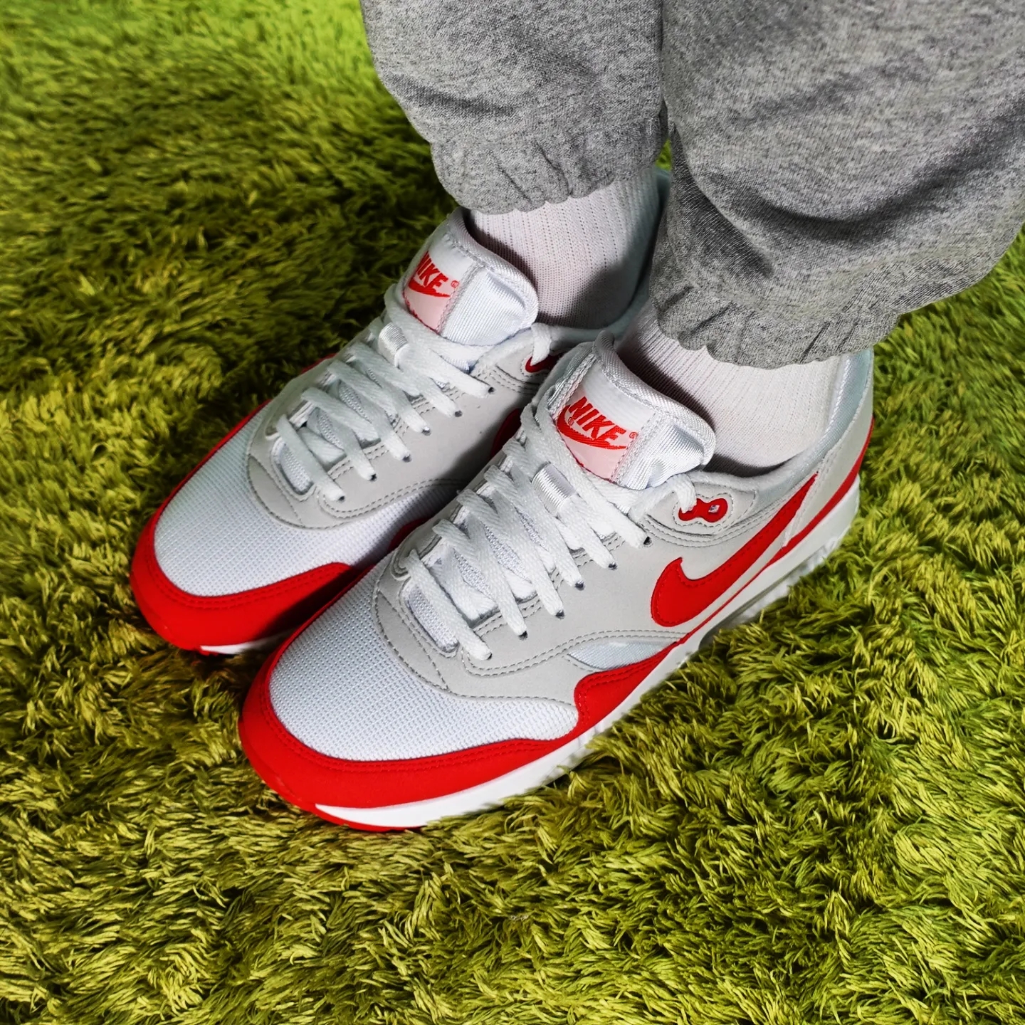 Nike Air Max 1 '86 Original Big Bubble, (W) Nike Air Max 1 '86 OG Big Bubble White University Red 착용 스타일 - 3