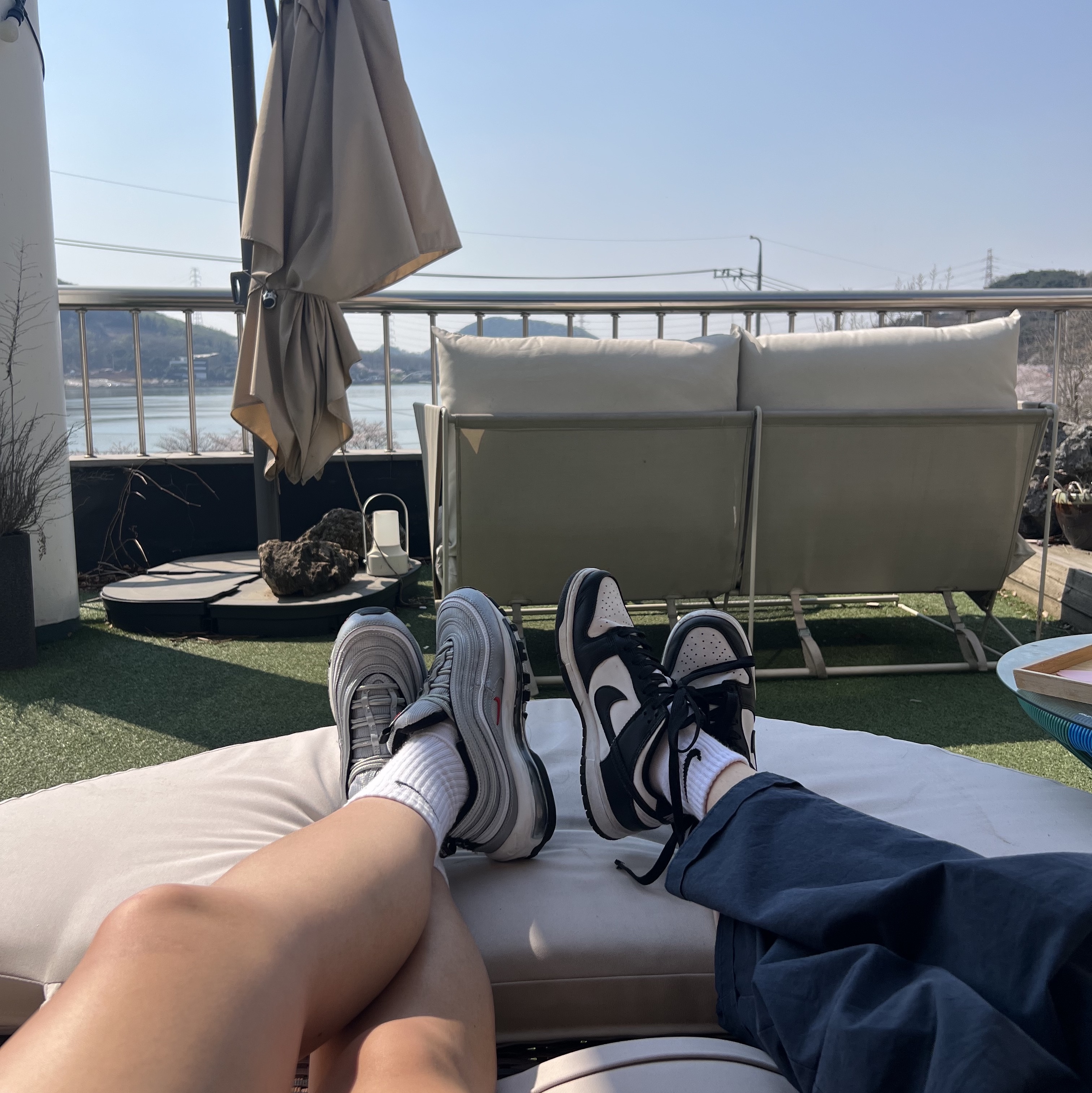 (W) Nike Air Max 97 OG Silver Bullet 2022, Nike Dunk Low Retro Black 착용 스타일