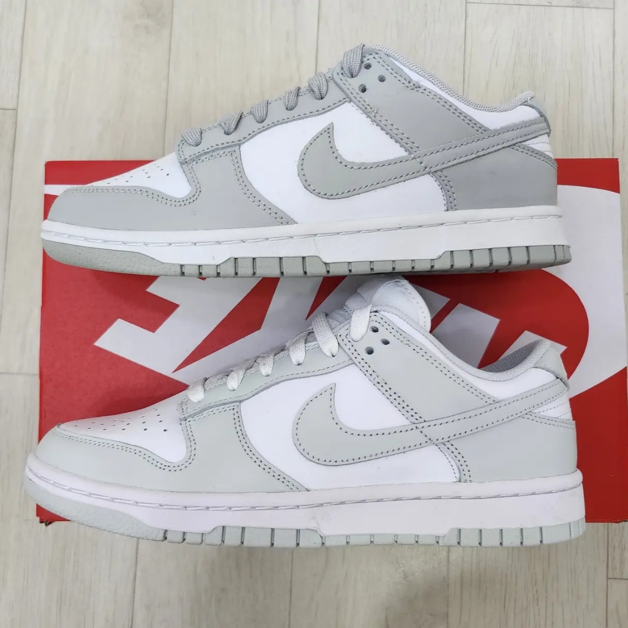 Nike Dunk Low Retro Grey Fog, (W) Nike Dunk Low Photon Dust 착용 스타일 - 4